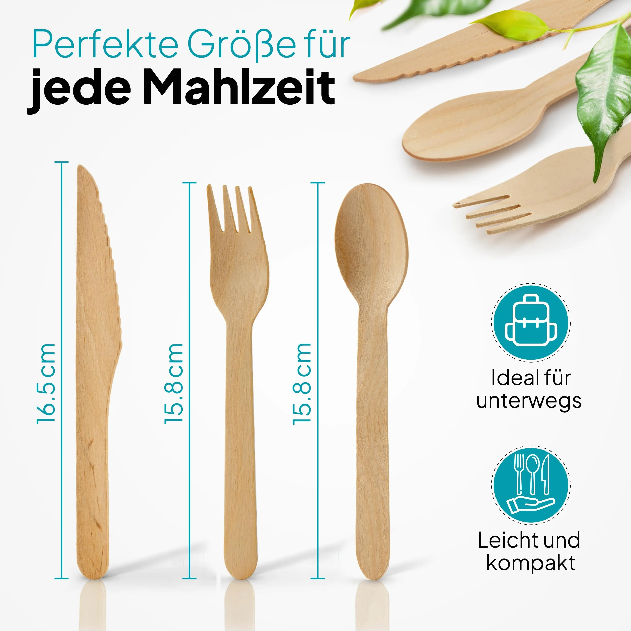 Commerline Set di Coltelli in Legno Monouso 100/200/2000 Pezzi Stoviglie Ecologiche Usa e Getta