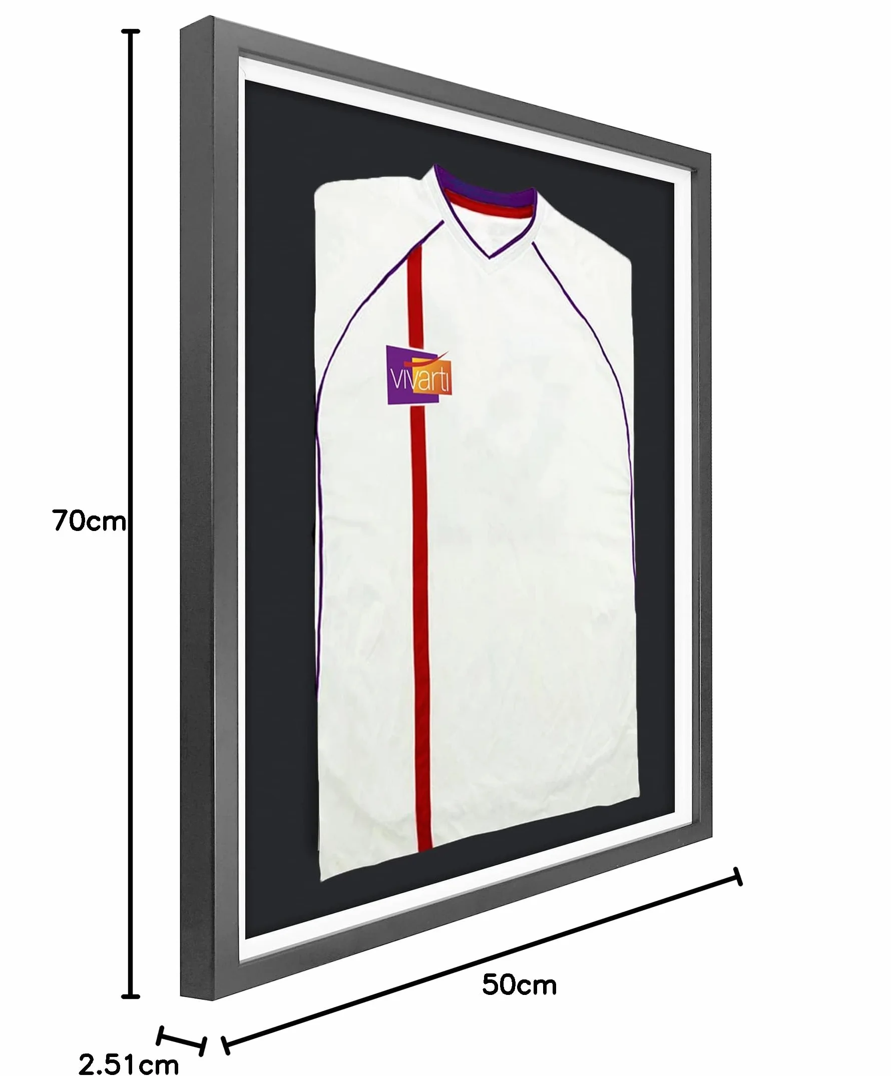Vivarti Espositore per maglietta sportiva fai da te 50 x 70 cm cornice argentata Junior
