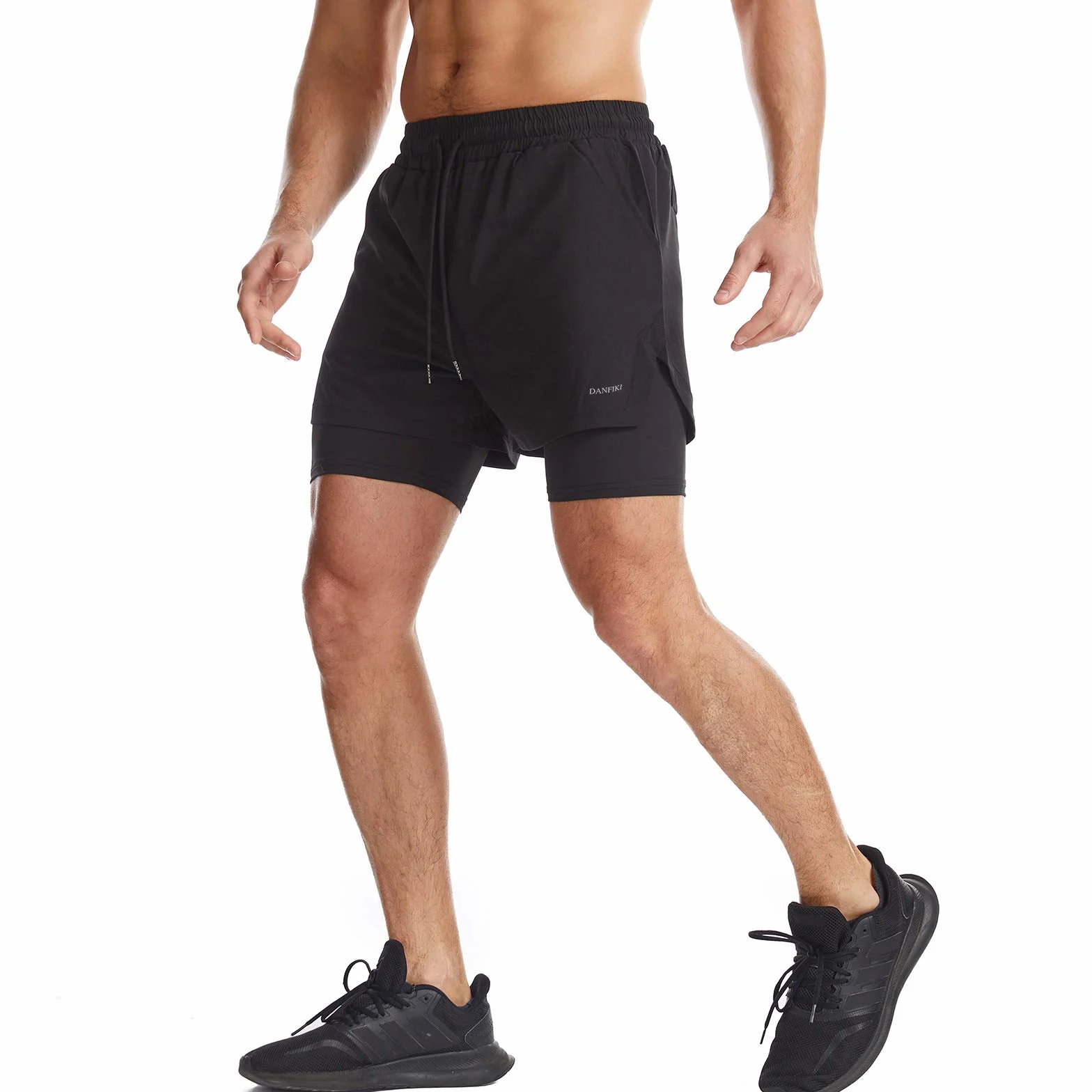 Pantaloncini Sportivi da Uomo Running Shorts Asciugatura Rapida 2 in 1 con Tasca per Jogging Tennis Fitness