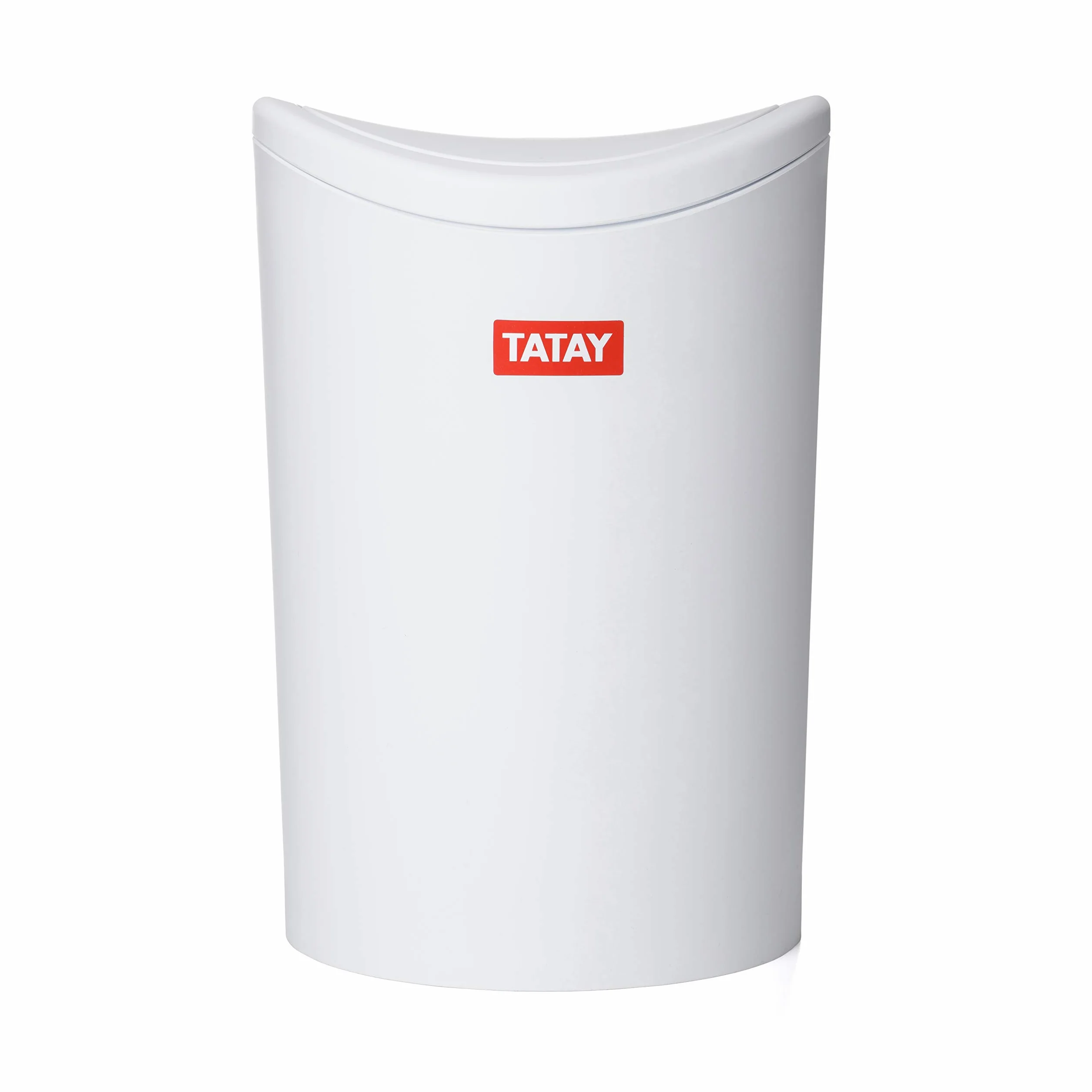 TATAY Cestino Bagno 6L con Coperchio Basculante Bianco 19x19x28 cm