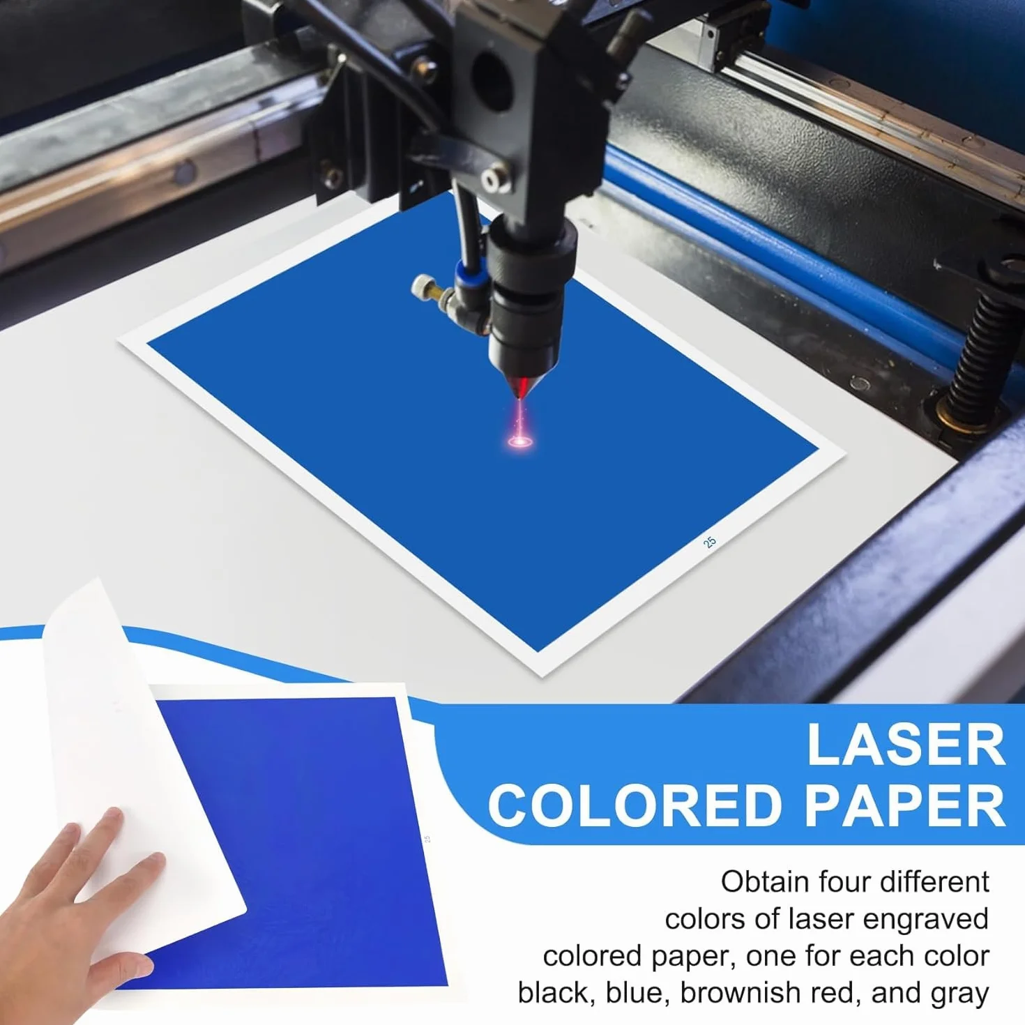Carta per Incisione Laser 27x39cm 10 Pezzi Colorata Non Metallici