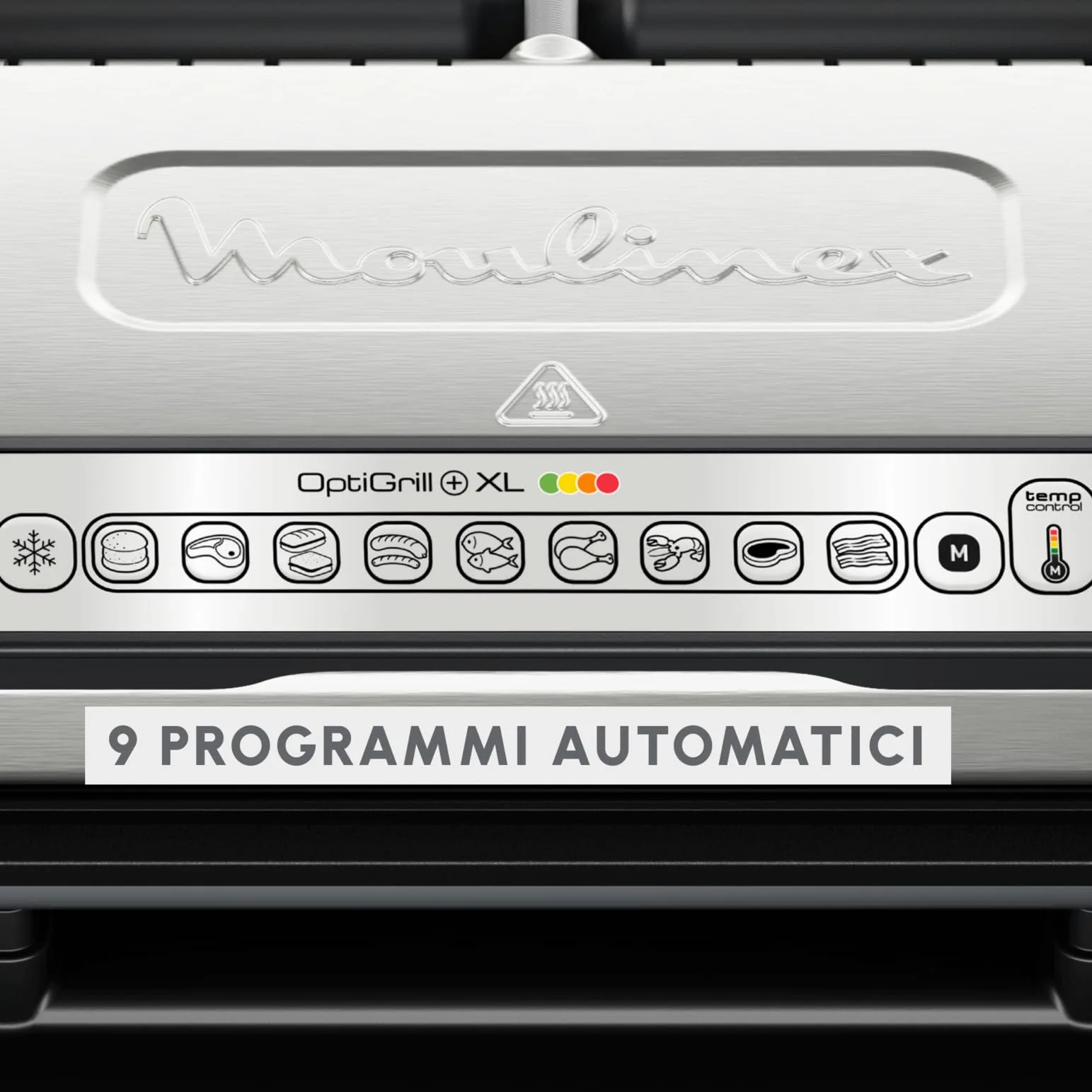 Moulinex Optigrill+ XL, Griglia Elettrica da Interno Ideale per Cucinare Carne, Pesce e Verdure, Indicatore di Cottura e 9 Programmi Automatici, Piastre Antiaderenti, GI722D