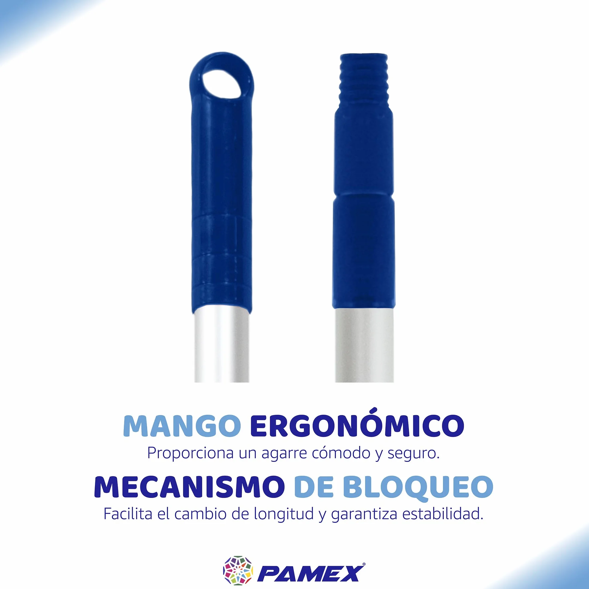 PAMEX Bastone estensibile 5 metri. Bastone con manico telescopico professionale in alluminio. Prolunga estensibile con filettatura. Resistente alla corrosione e all'usura