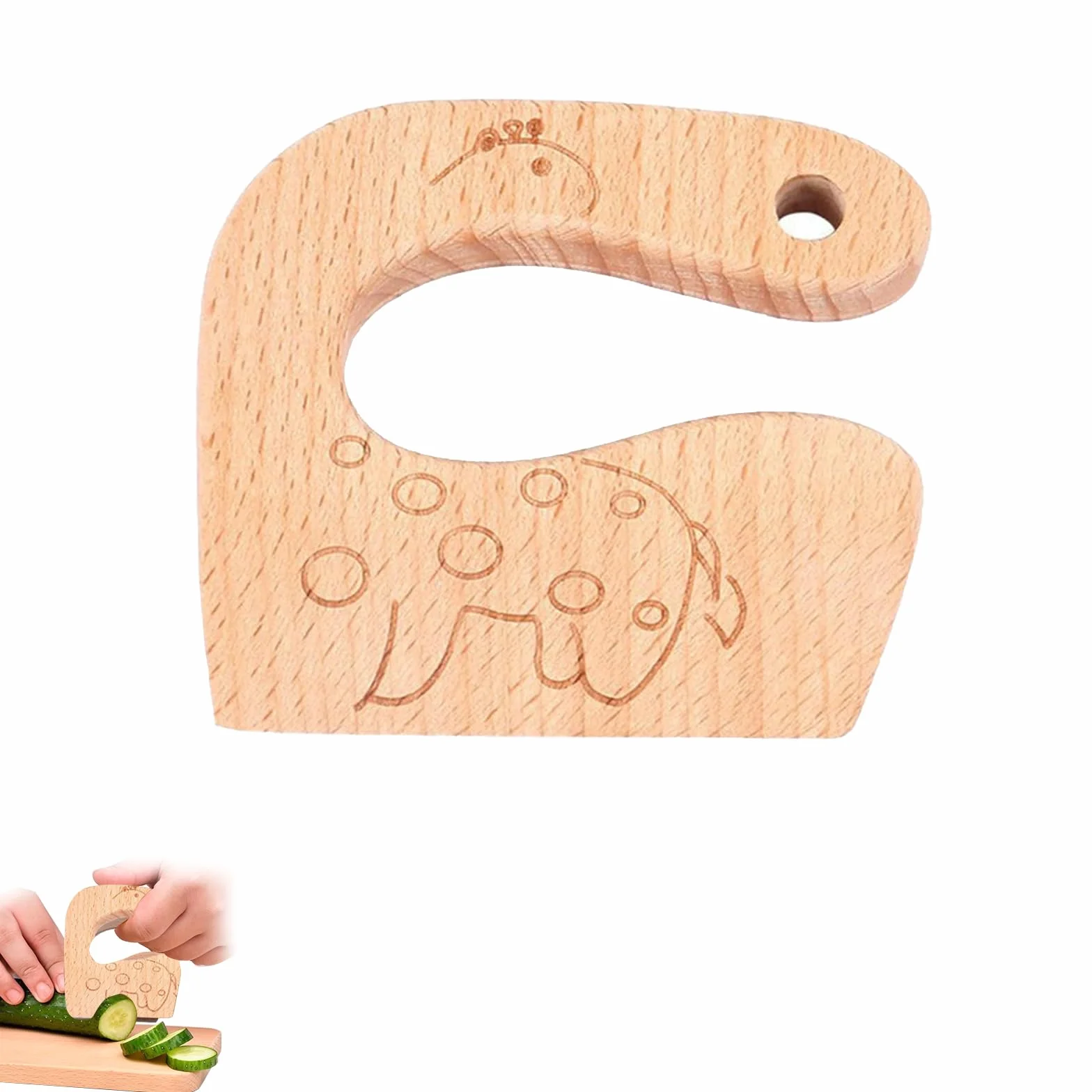 Coltelli da Cucina per Bambini in Legno, Coltello da Sicurezza Utensili da Cucina Montessori, Posate Bambini per Tagliare e Cucinare, Frutta o Verdura