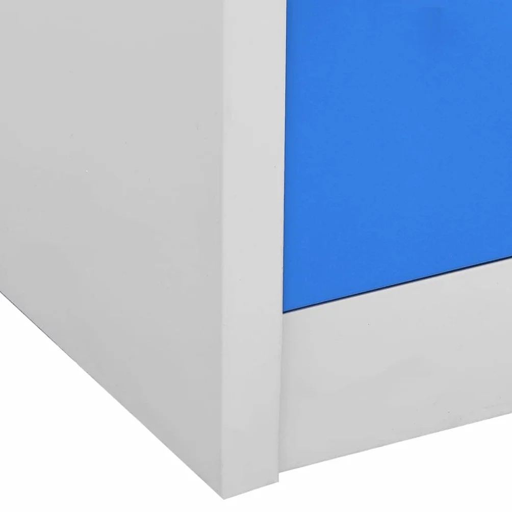 vidaXL Armadietto con Chiave Grigio Chiaro e Blu 90x45x92,5 cm Acciaio
