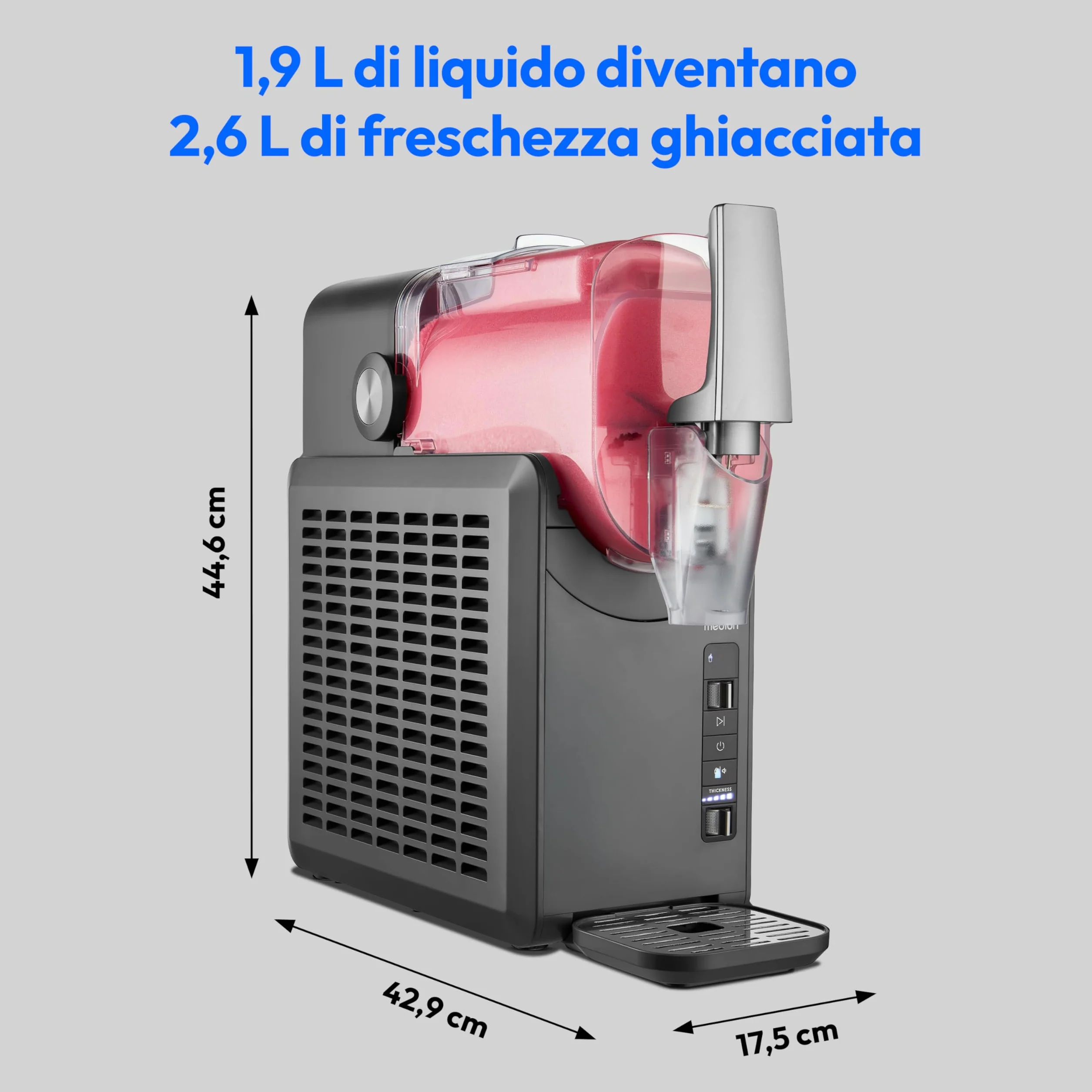MEDION Macchina per granite 2,6L 1,9L slush maker 5 modalità compressore argento
