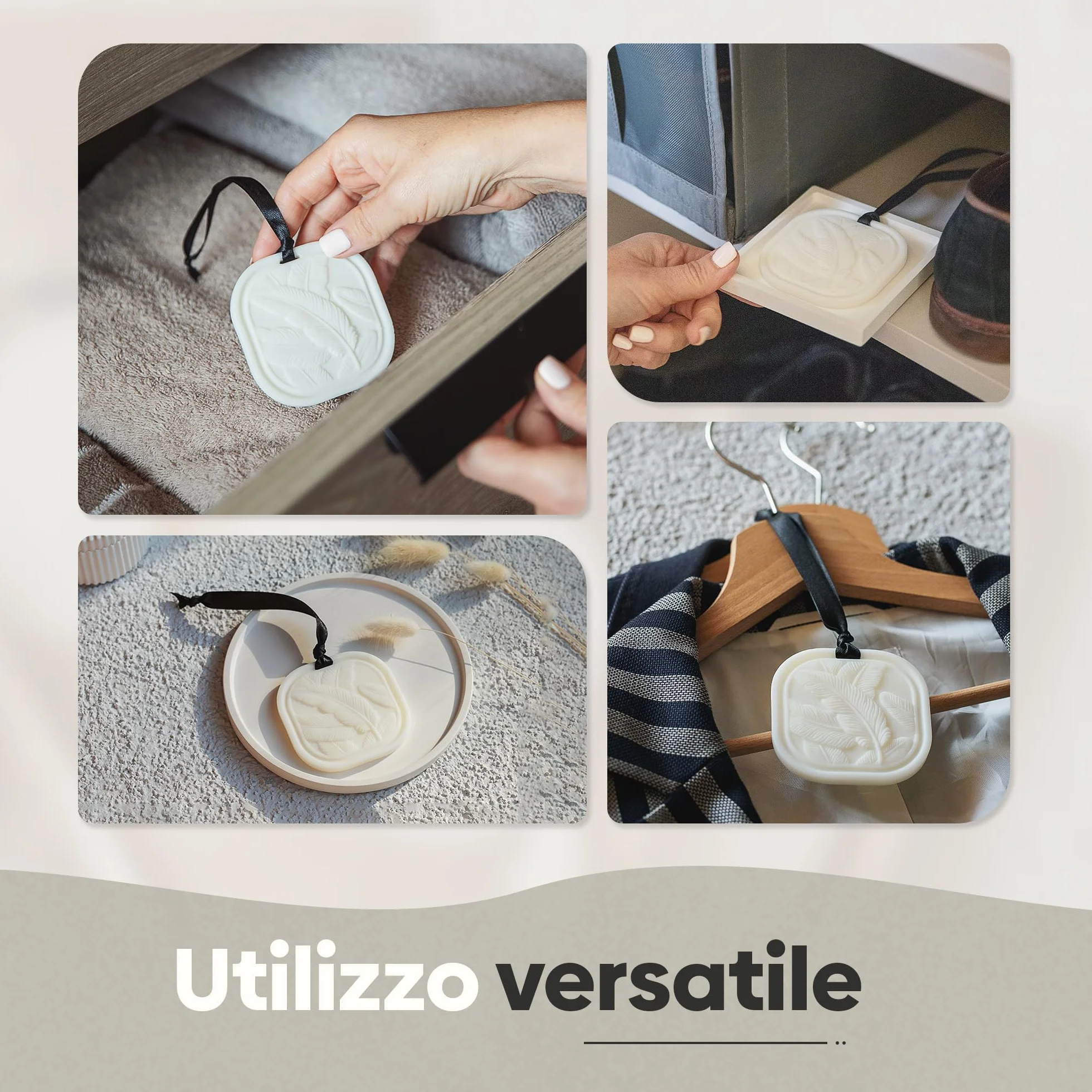 Bustina di cera profumata solida – Deodorante per guardaroba bergamotto e cashmere | Deodorante a lunga durata per armadio, cassetto e casa | Cera di colza naturale - 34g