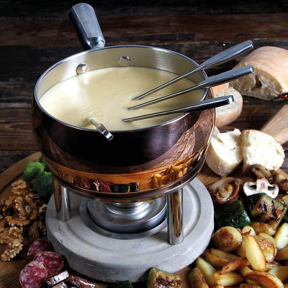 Boska Set da Bourguignonne Rame – per 1300 grammi di Formaggio Fuso – 1,7 L