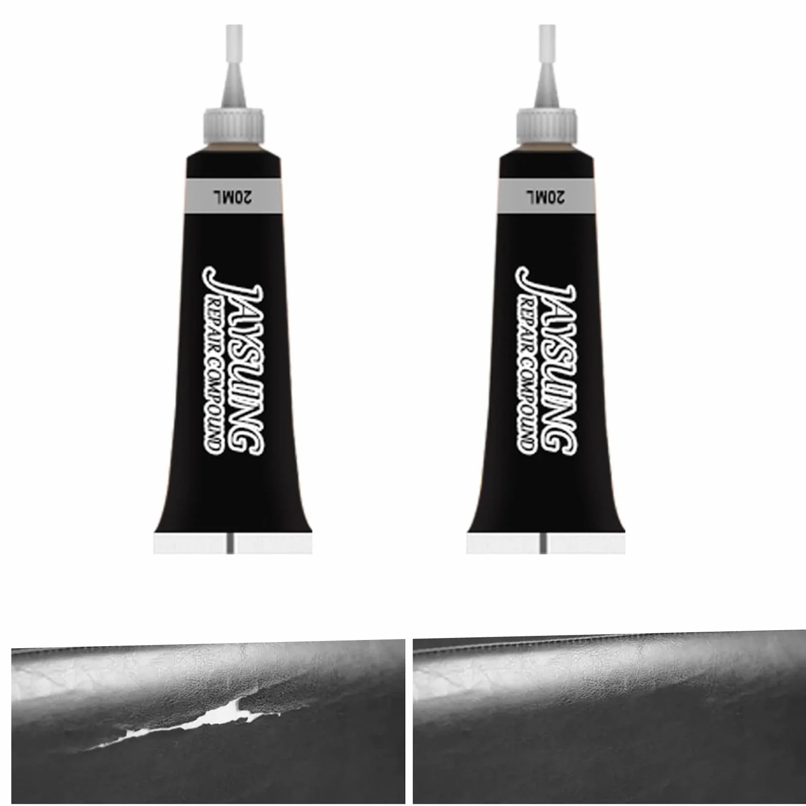 Kit Riparazione Pelle - Crema e Pasta Rinnovatore, 2 pezzi Rinovatore, Gel e Restauratore per Pelle Nero