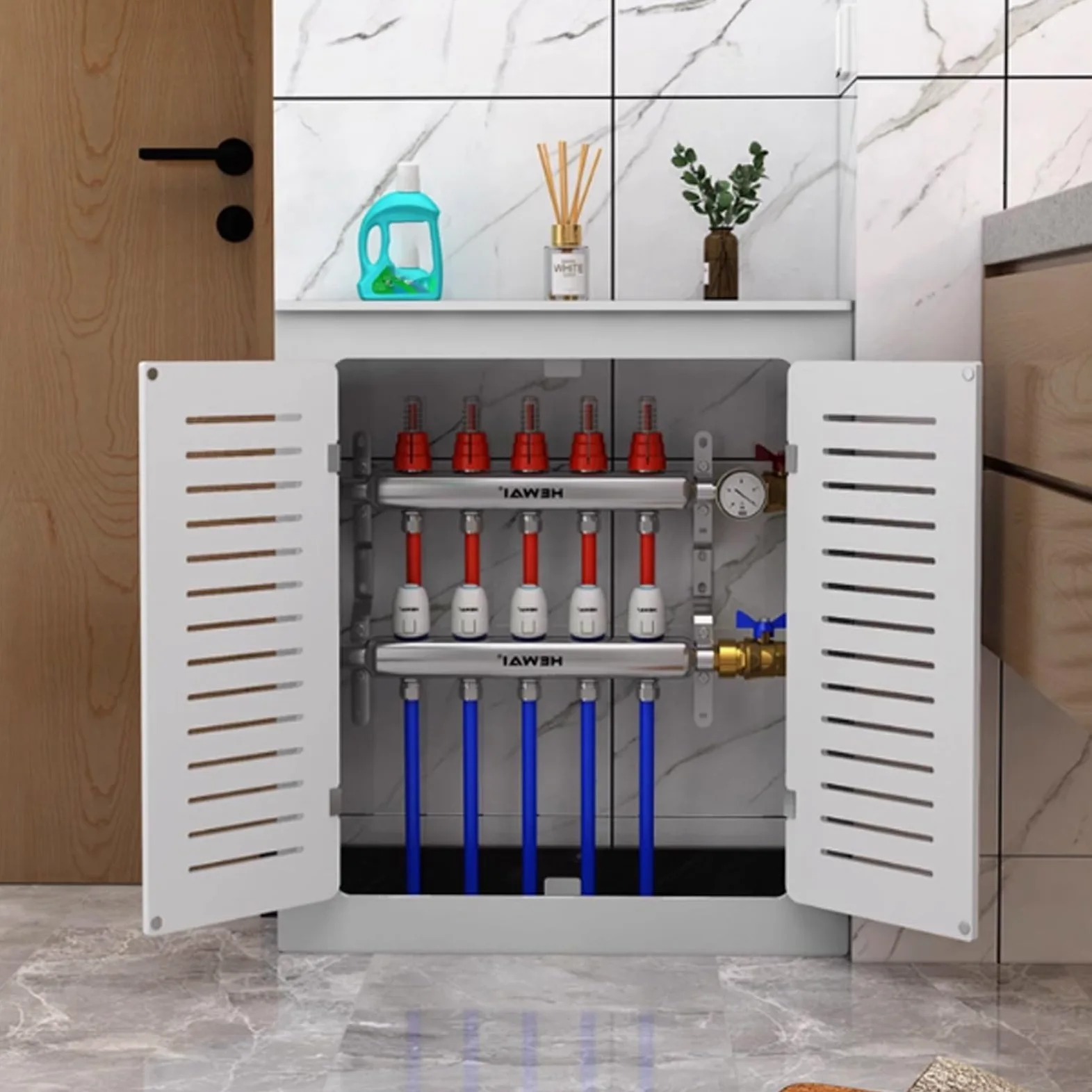 Copertura per termosifone con ripiano griglia, forte portante e design schermato per soluzioni di riscaldamento della camera da letto
