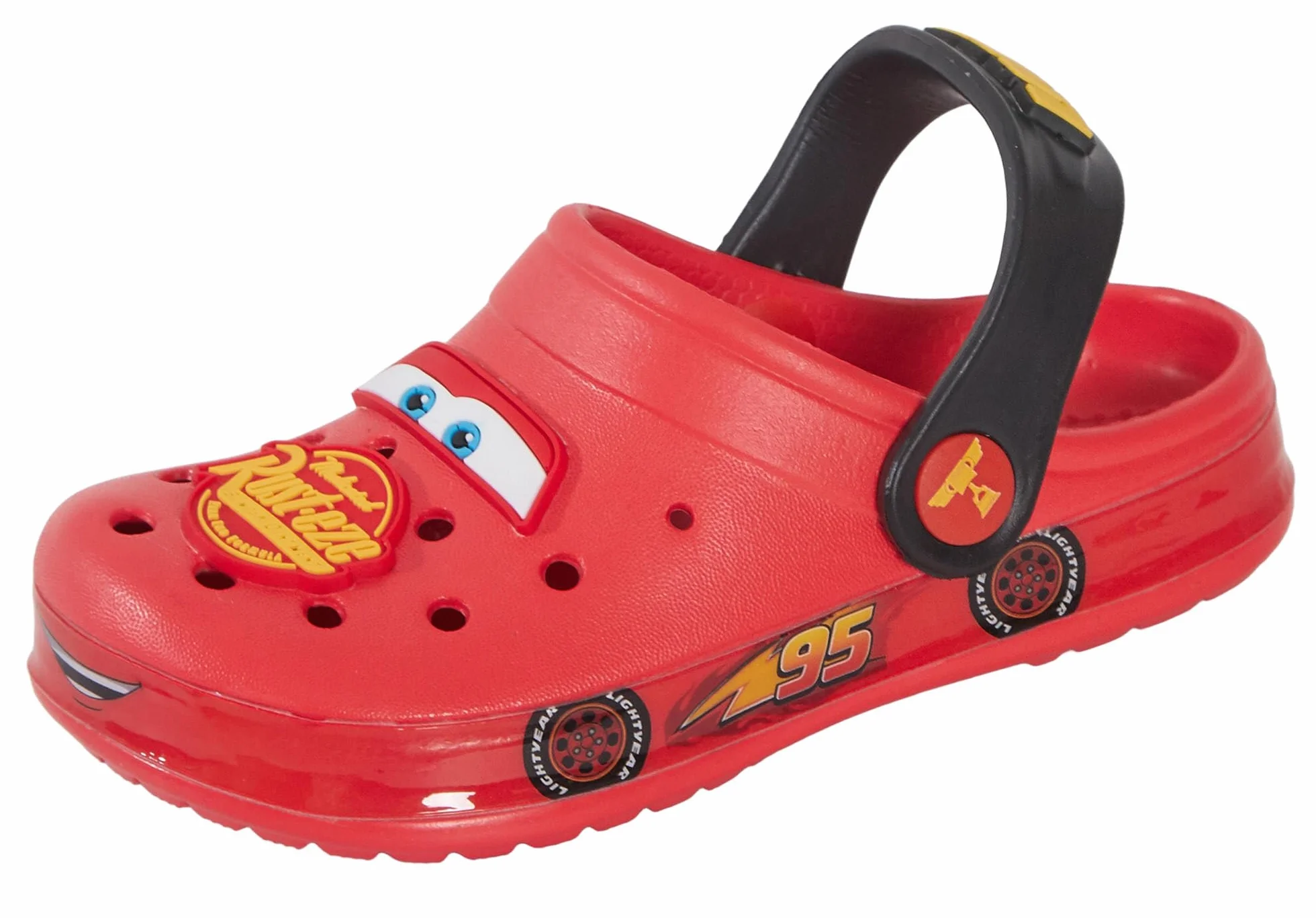 Disney Clogs Cars per Ragazzi con Charm, Sandali per Bambini, Slider Lightning McQueen con Cinghia alla Caviglia, Scarpe da Spiaggia.