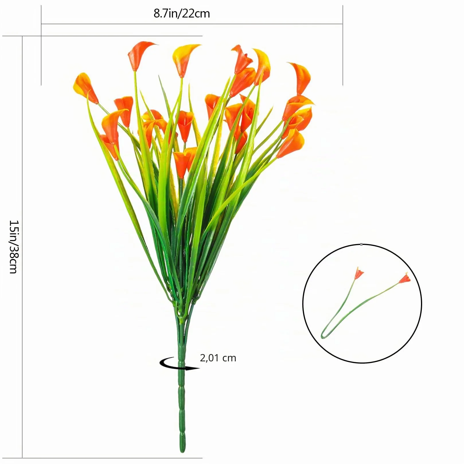 Fiori di Calla Artificiali 6 Pezzi, Piante Finte Resistenti UV, Decorazioni per Interni Esterni Casa Giardino