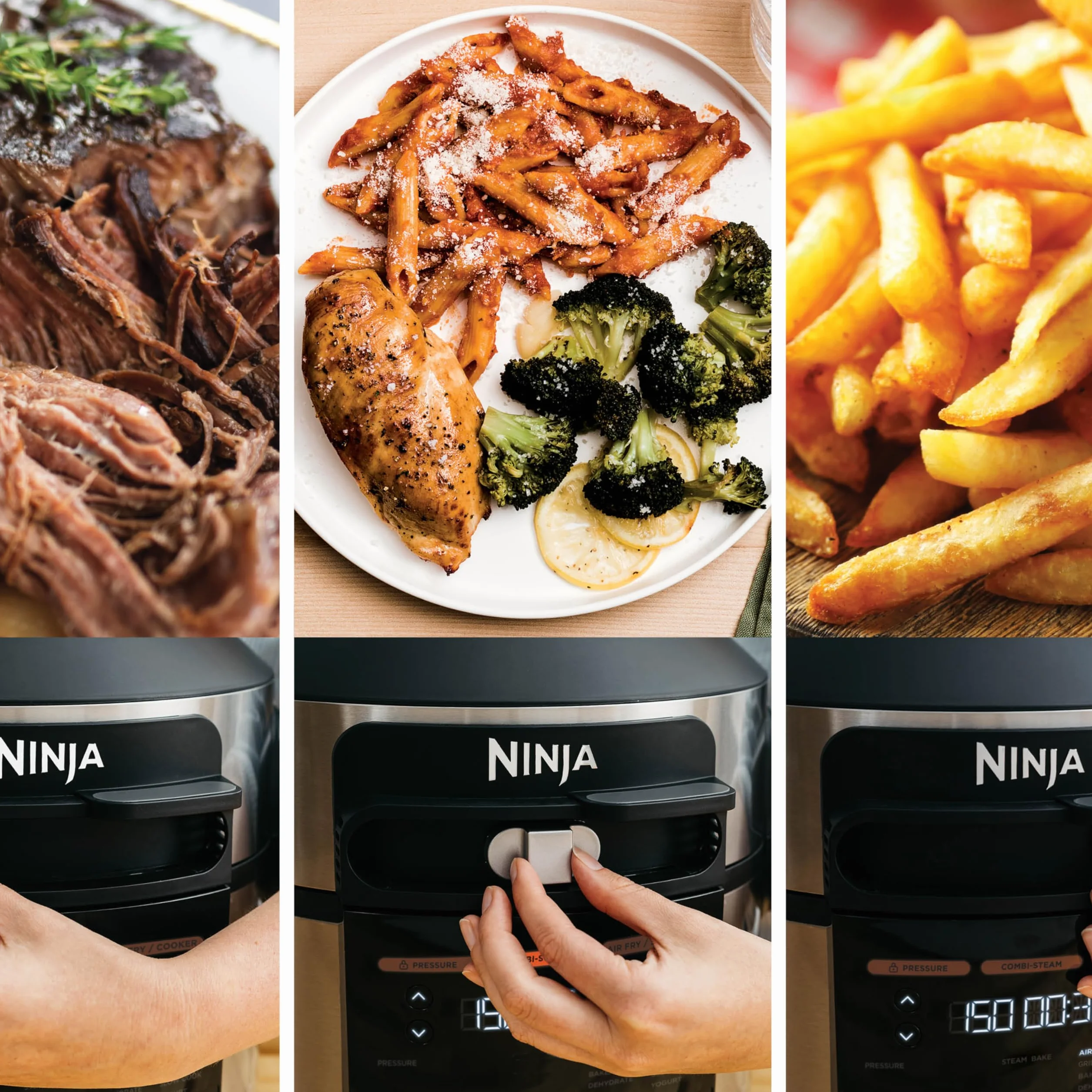 Ninja Foodi Multicooker SmartLid 6L Acciaio Inox 11 Funzioni Pentola a Pressione Friggitrice ad Aria Cottura a Vapore