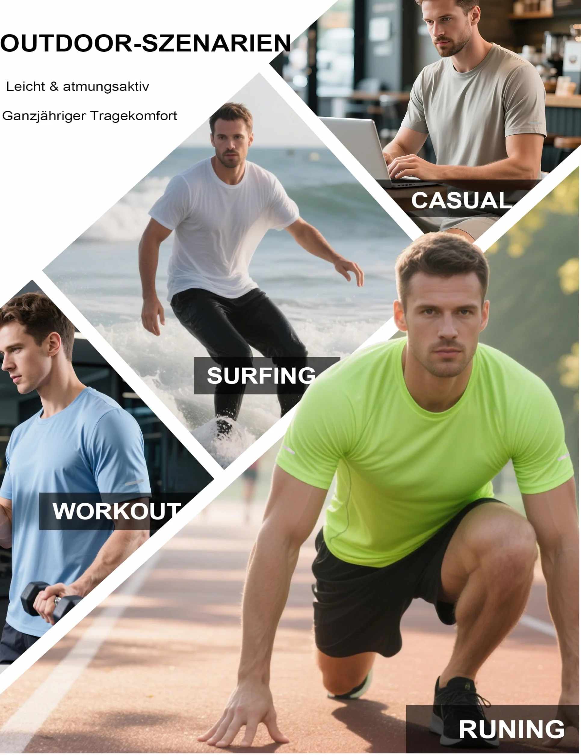 MAGCOMSEN Maglia Palestra Uomo Traspirante Rapida Asciugatura Protezione Solare UPF 50+ Sportiva Running a Manica Corta