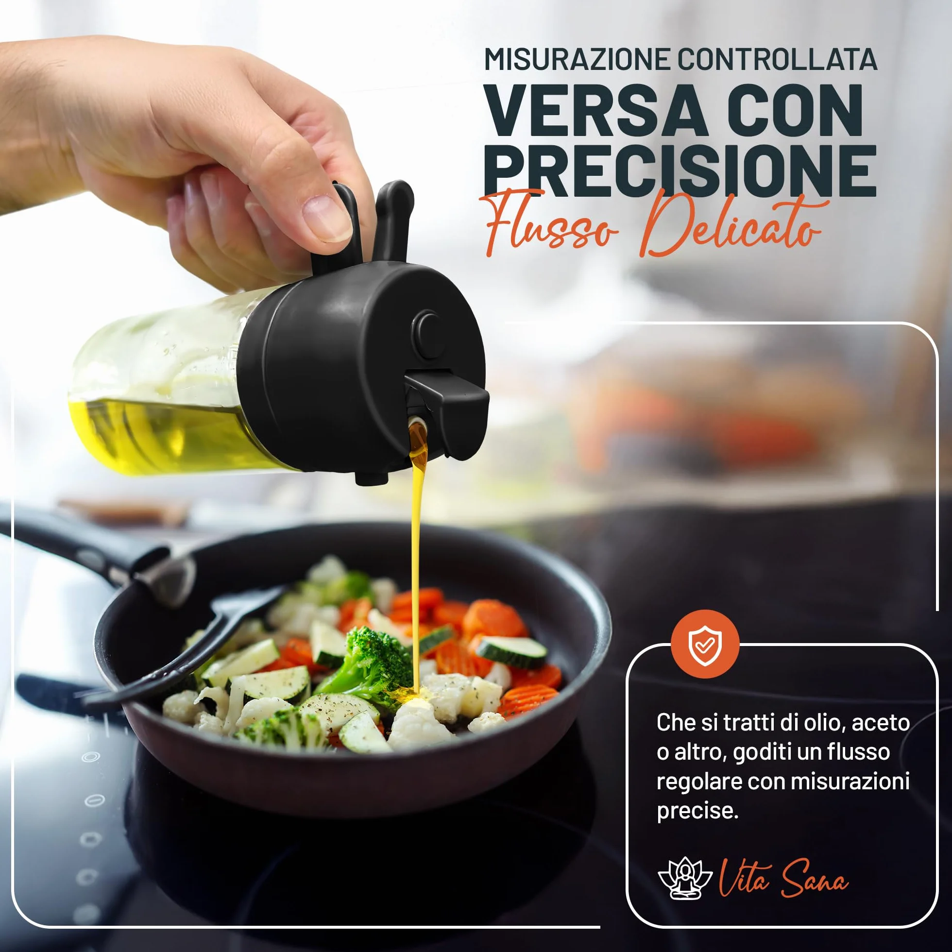 PORTENTUM Spruzzino Olio per Friggitrice Aria 500ml 2 in 1, Bottiglia e Oliera, Accessori Friggitrice Aria Nero