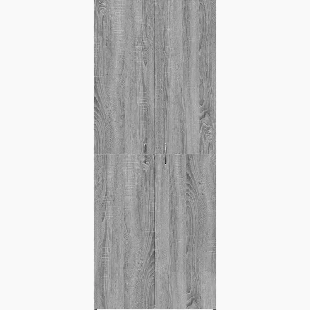 Armadietto in legno grigio Sonoma, 60 x 32 x 153 cm, armadio da ufficio, multiuso, con 4 scomparti e porta, per raccoglitori, documenti, ufficio, casa, studio, organizzazione