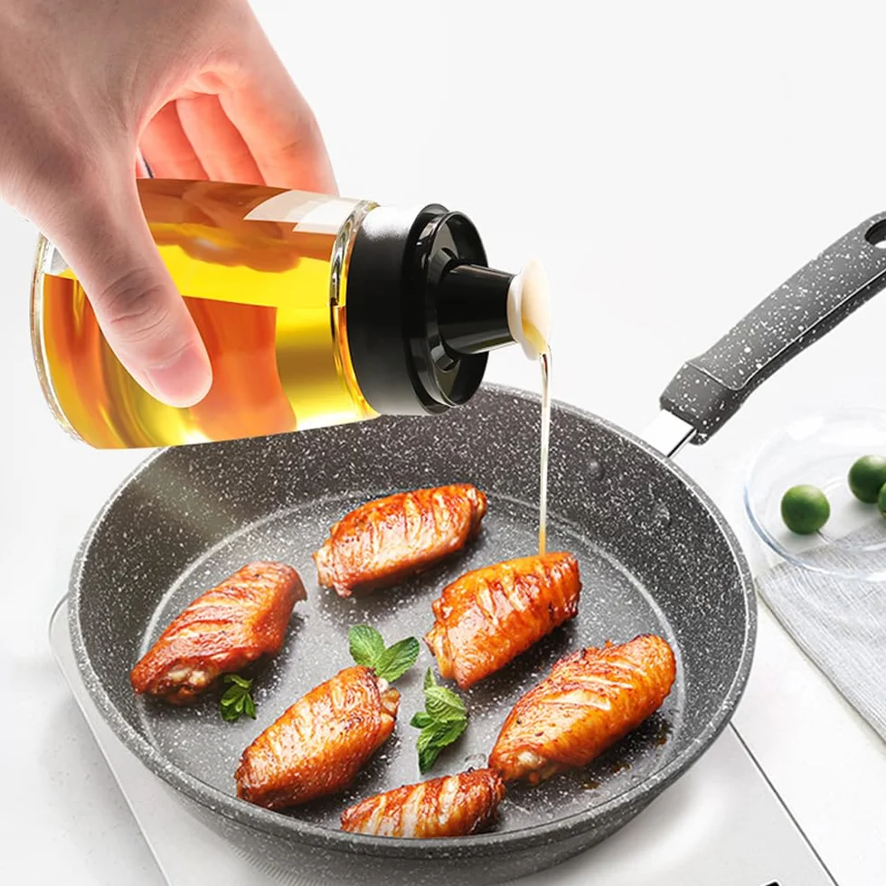 Bottiglia Dispenser di Olio a Prova di Perdite 160ml Vetro per Olio d'Oliva e Aceto