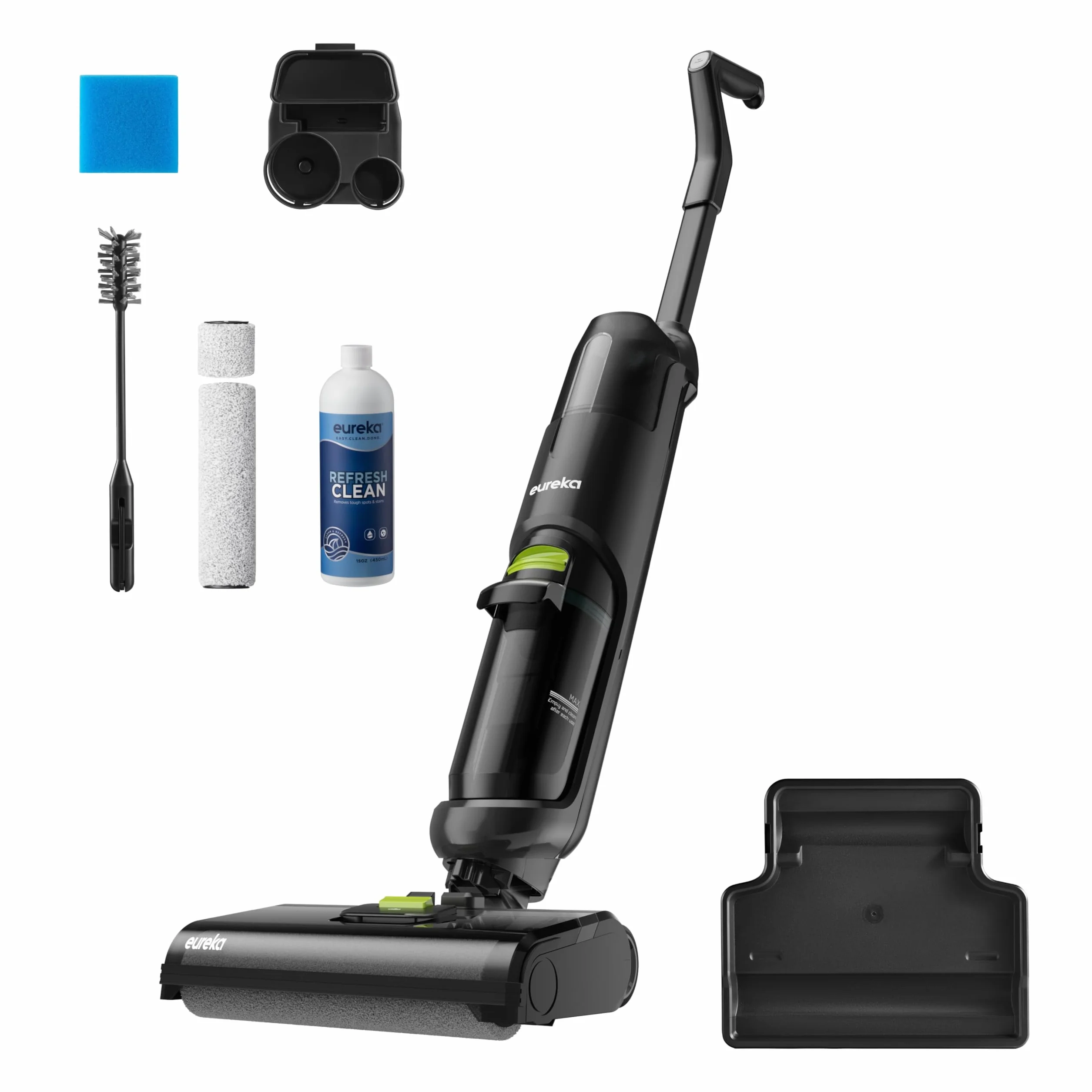 EUREKA NEW400 Lavapavimenti Senza Fili, Aspira e Lava in un Passaggio, 3,95kg Ultraleggero, Autopropulsione, 600ml+400ml Doppio Serbatoio, Batteria 2500mAh×6, Pavimento Asciutto 90%