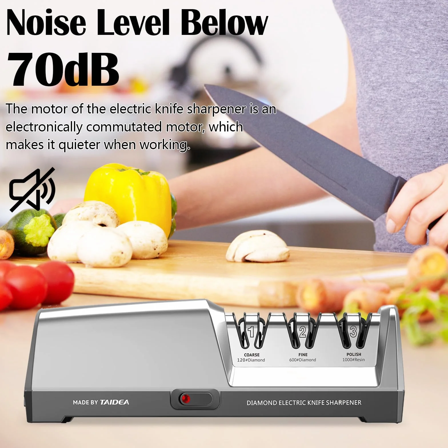 Affilacoltelli Elettrico 3 Livelli Diamantato Professionale per Coltelli da Cucina
