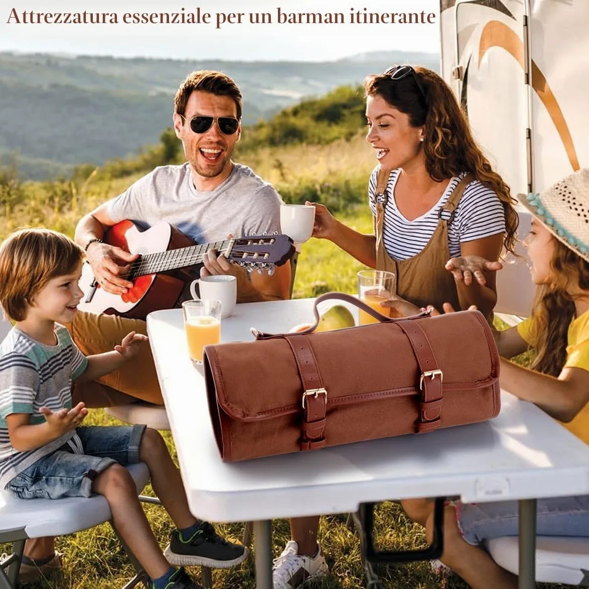 Kit Bartender Professionale di 17 Pezzi, Set Cocktail Shaker, Set Professionale da Bar Portatile per Cocktail, Borsa Kit Bar in Canvas Cerato con Tracolla per Barman, Feste