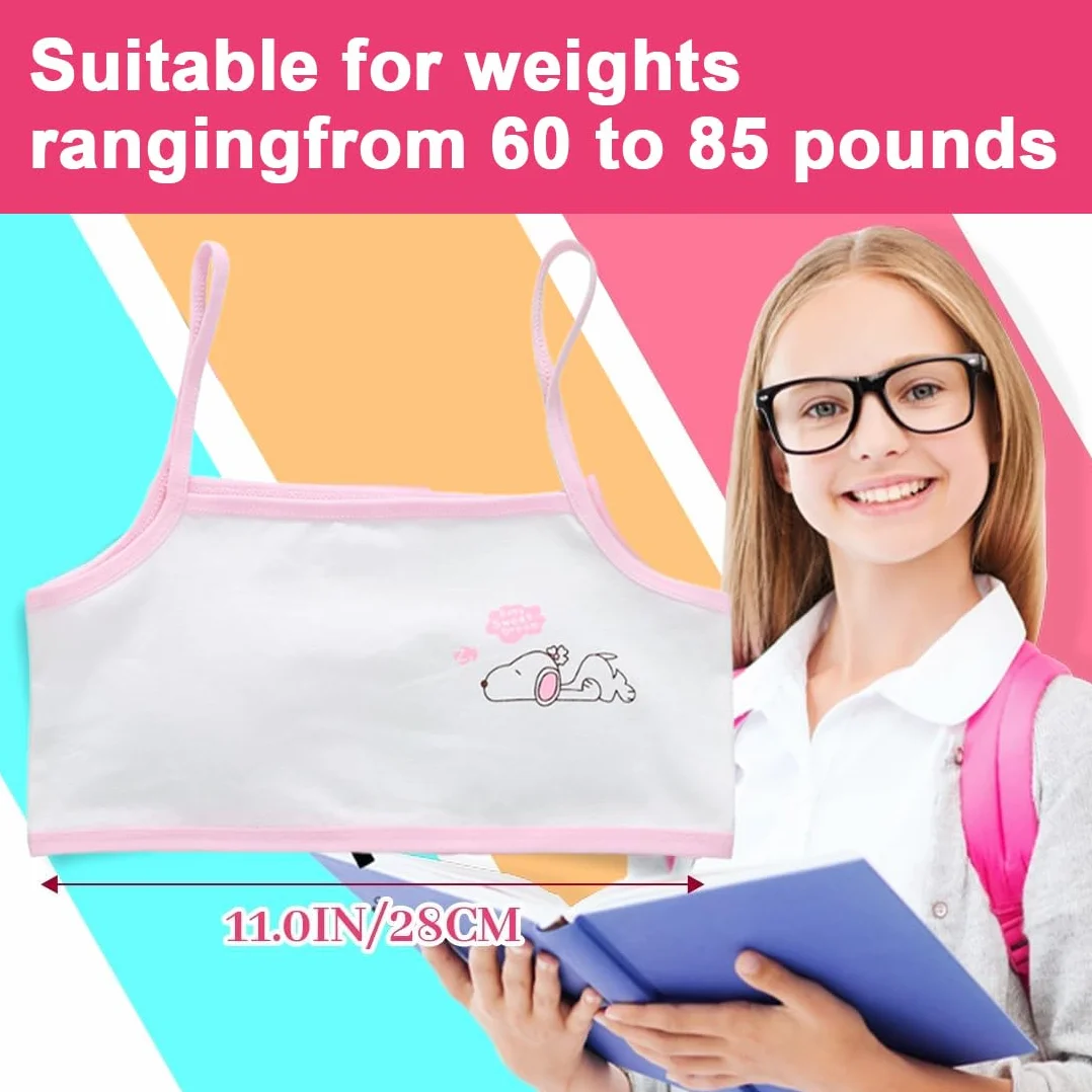 Reggiseno Bambina 10 Anni, 4 Pezzi Top in Cotone Morbido, Prima Biancheria Intimo Senza Ferretto, per Scuola Sport e Sonno