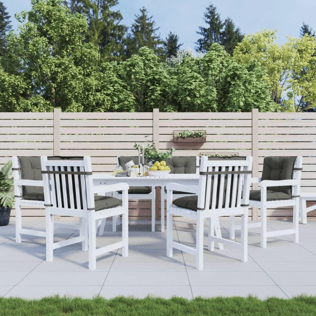 6 cuscini per sedia a schienale basso, 100 x 50 x 7 cm, tessuto in poliestere, con elastico antiscivolo e cordoncini, per sedia da giardino, balcone, terrazza, sala da pranzo, ufficio
