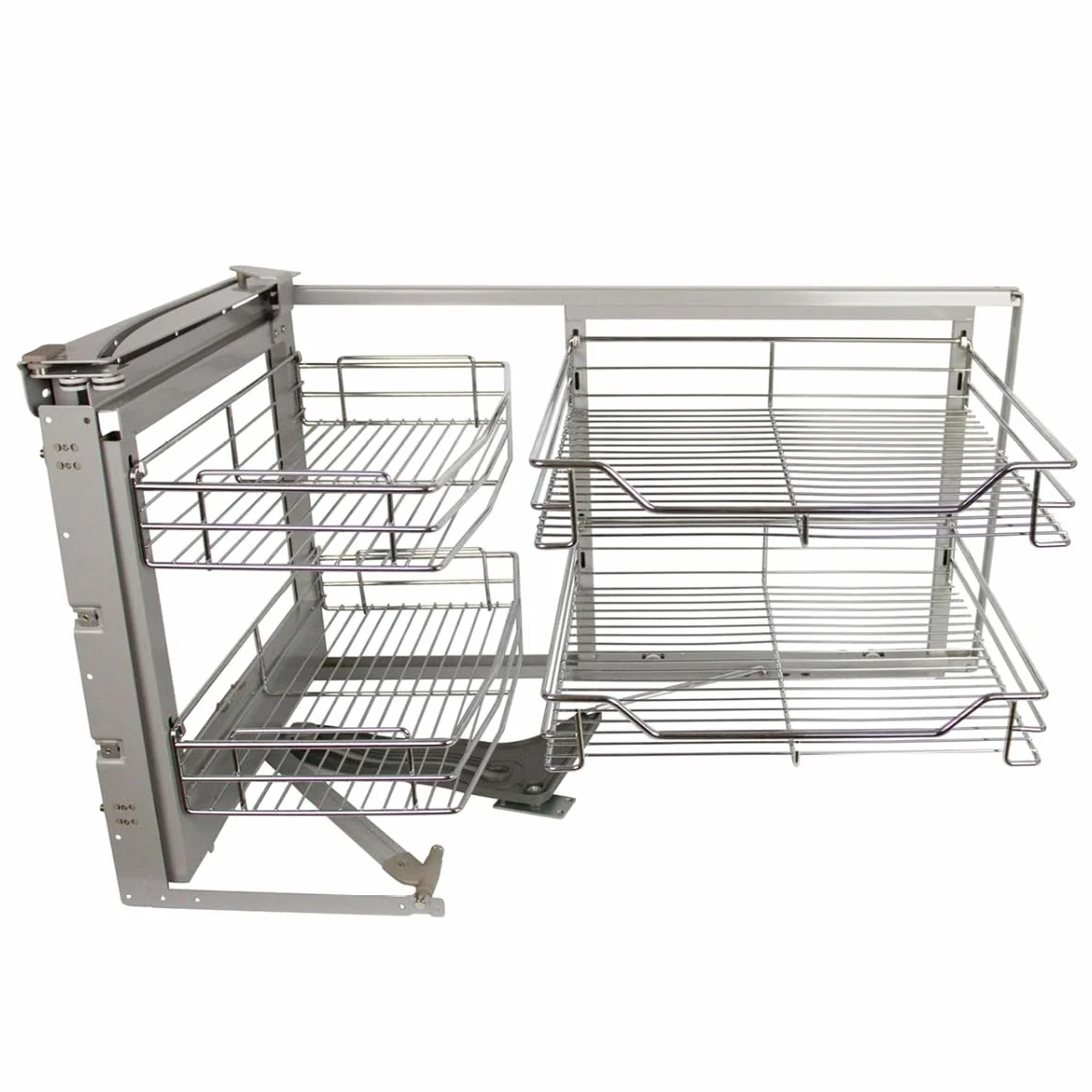 KuKoo - 4 Cestelli in Acciaio Inossidabile per Mobile ad Angolo Cieco a Sinistra 90-100cm