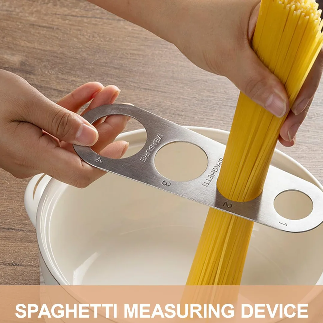 Misuratore di spaghetti in acciaio inox a 4 fori, 2 Pezzi, Dosaspaghetti, Gadget per il Controllo Delle Porzioni di Pasta, Utensili da Cucina, Forniture di Cottura, Accessori Fai-da-Te-Pasta