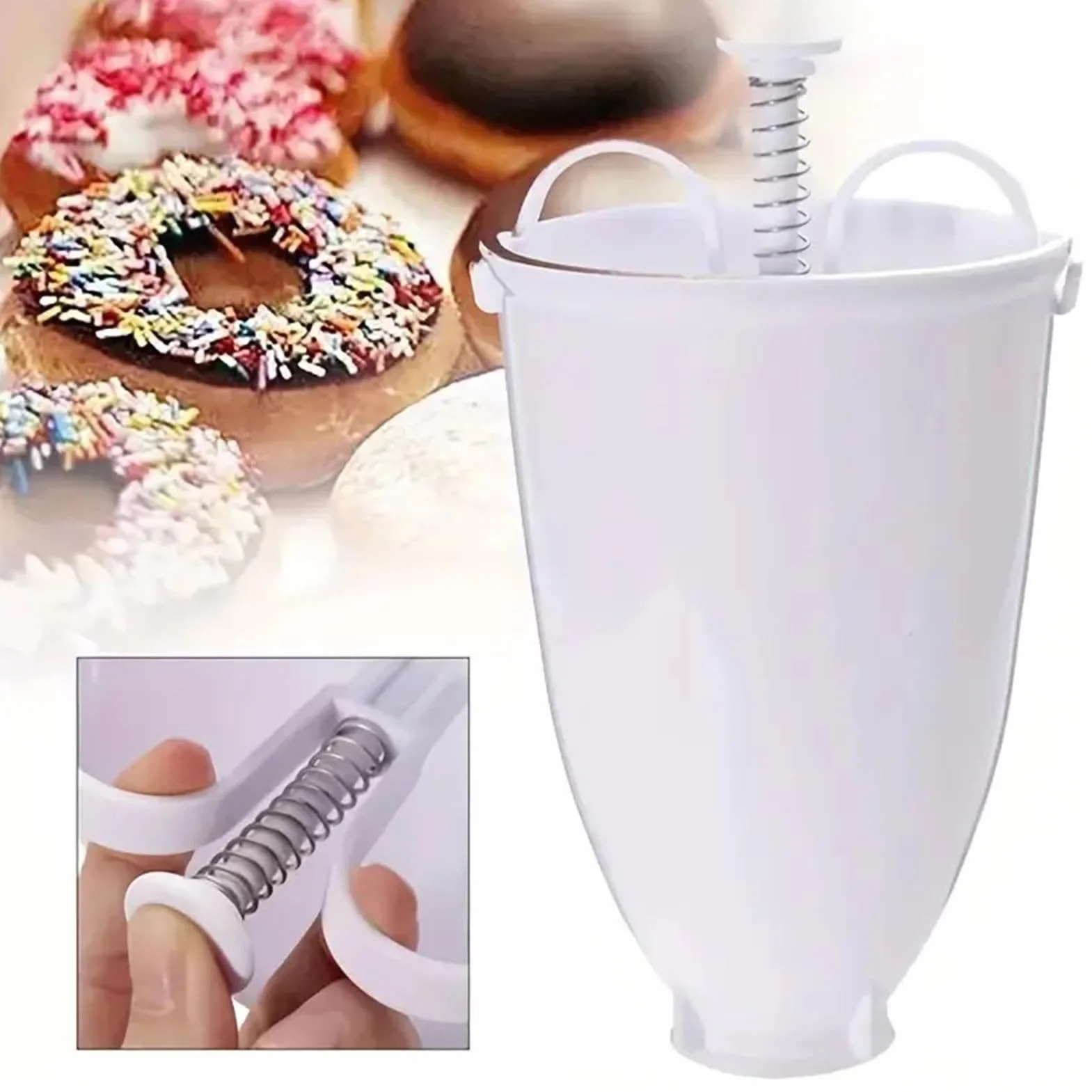ciambella portatile ciambella taglierina strumento di cottura in plastica dispenser di pasta fatta in casa fritta stampo per la produzione di pasticcini da cucina