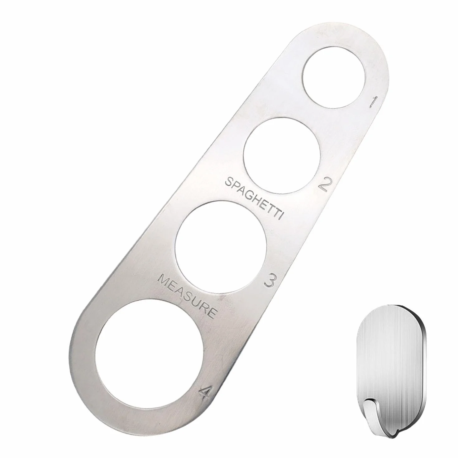 Dispositivo di Misurazione della Pasta in Acciaio Inossidabile da 1 -Parte E 1 Gancio, Utensili da Cucina, Forniture di Cottura, Accessori Fai -da -Te -Pasta.