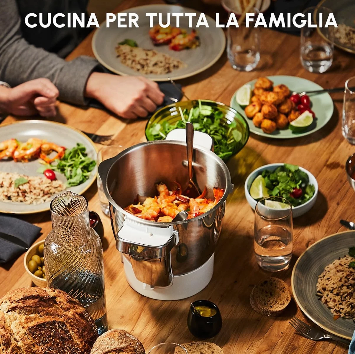 Moulinex i-Companion Touch Pro, Robot Da Cucina Multifunzione con Bilancia Integrata, 19 Modalità di Preparazione e Cottura, Capacità Utile 3L, Connettività WiFi/Bluetooth e Schermo Touch, HF93CC