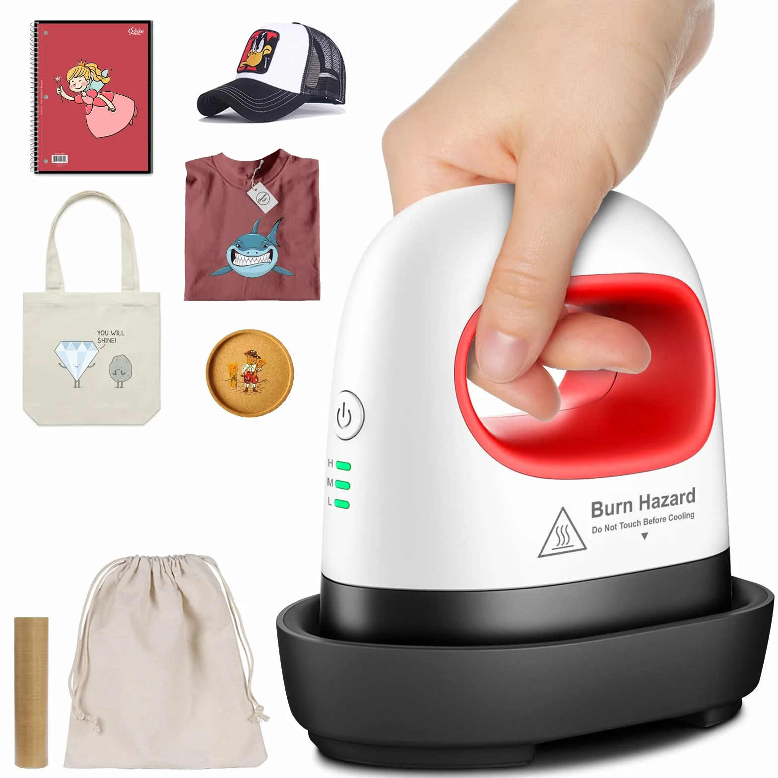 Pressa a Caldo Mini Termopressa per Tessuti Stampa su Magliette, Vestiti, Borse