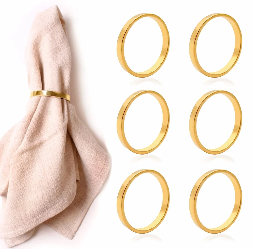 keland Portatovagliolo in oro 6PX adatto per feste di matrimonio di famiglia o festa (perla, oro) decorazione evento festa di nozze (Squillare, gold)