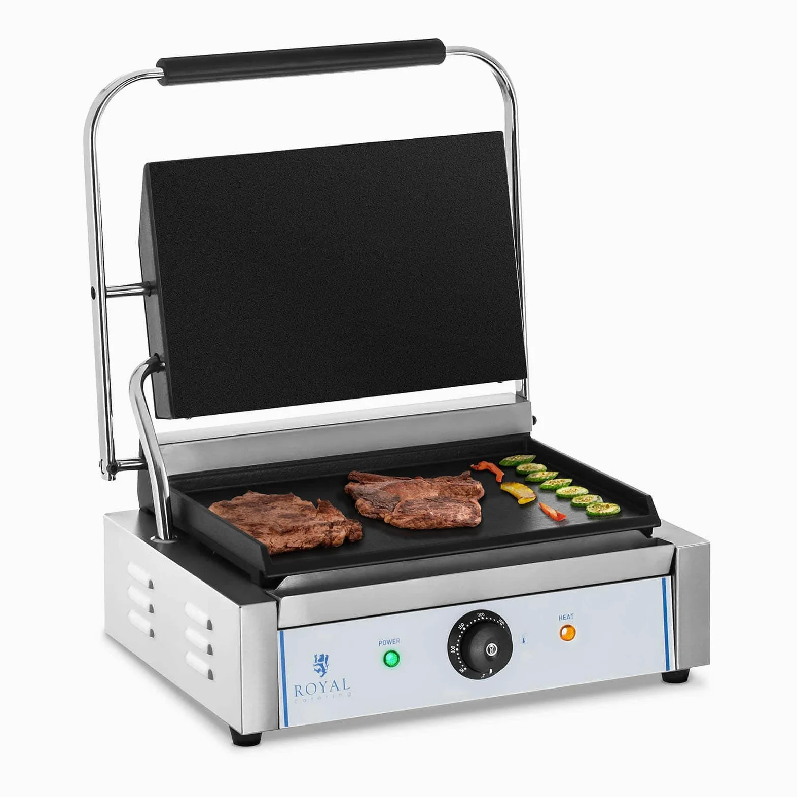 Royal Catering - Piastra Panini Liscia (2200 W) Ghisa smaltata