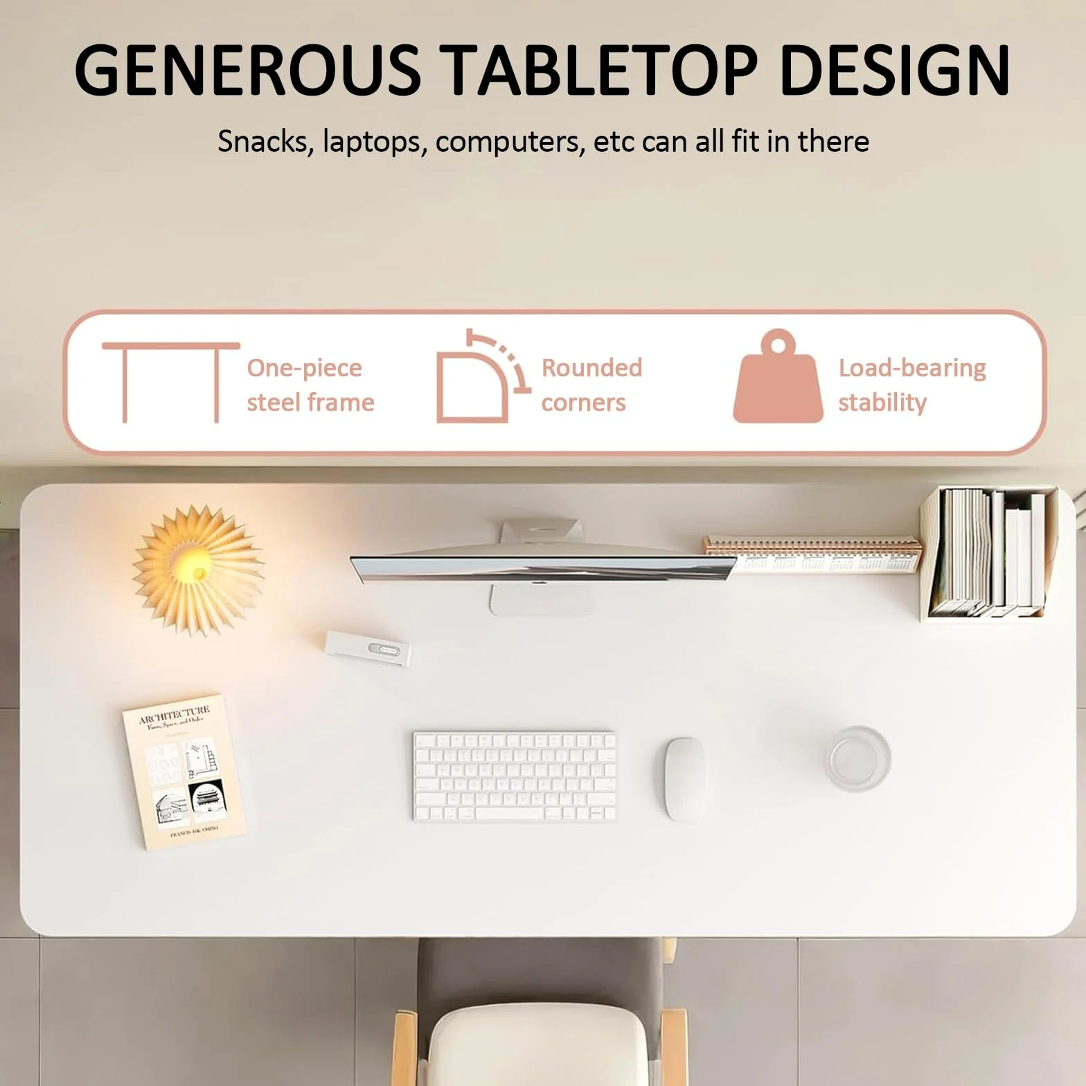 Tavoli Pieghevoli Per Sale Conferenze, Scrivania Mobile, Tavoli da Lavoro con Struttura in Metallo, Study Table con Doppio Ripiano per Piccoli Spazi, Senza Montaggio Richiesto(Beige,120x40x75cm/47x16x