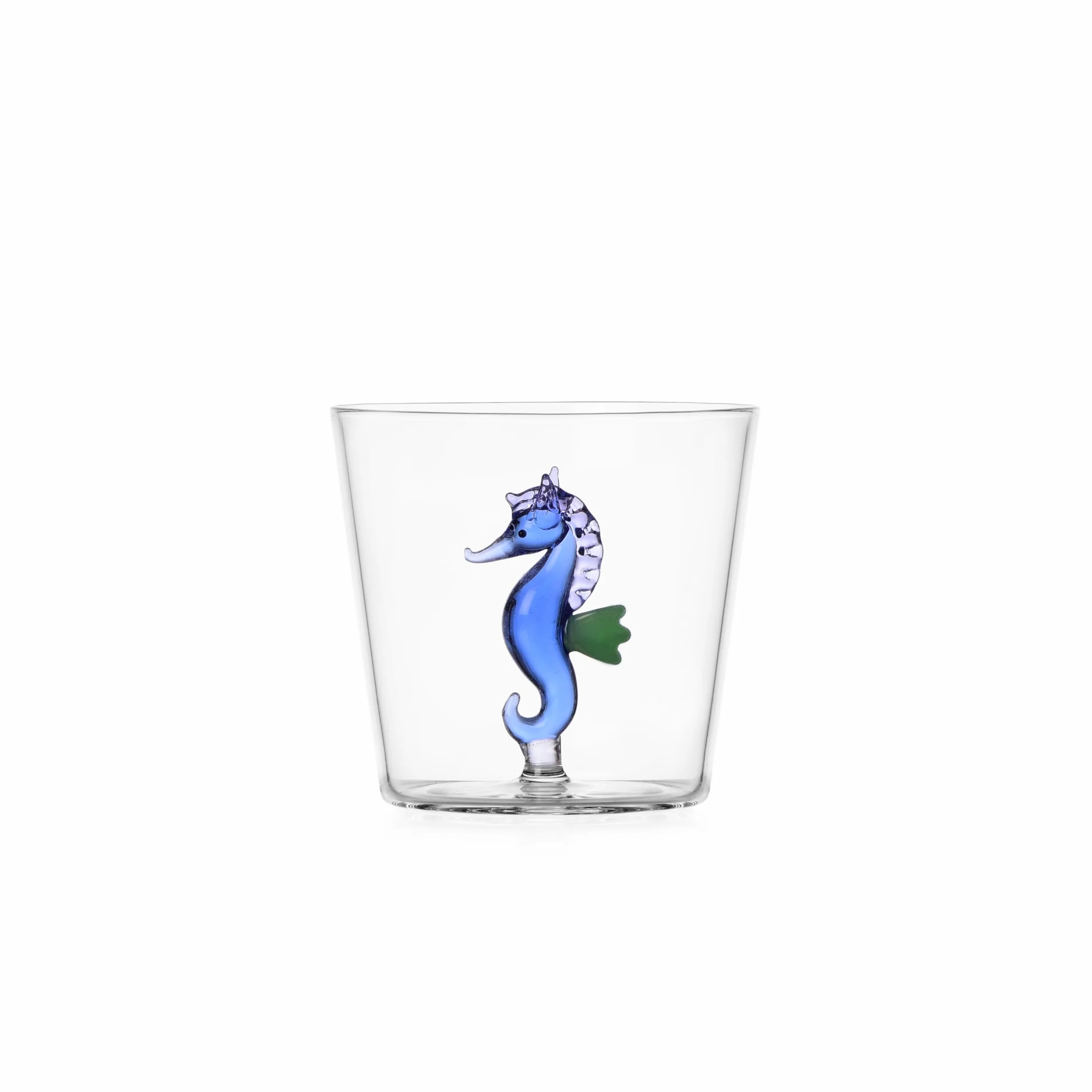Ichendorf Milano Tumbler Cavalluccio Marino Blu 30 cl Vetro Borosilicato Fatto a Mano