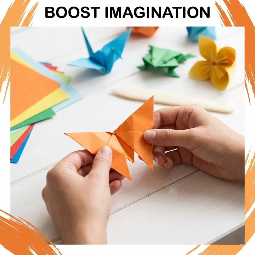 Carta Origami Colorata 70 g/m² 15x15 cm 10 Colori Vivaci Fronte-retro