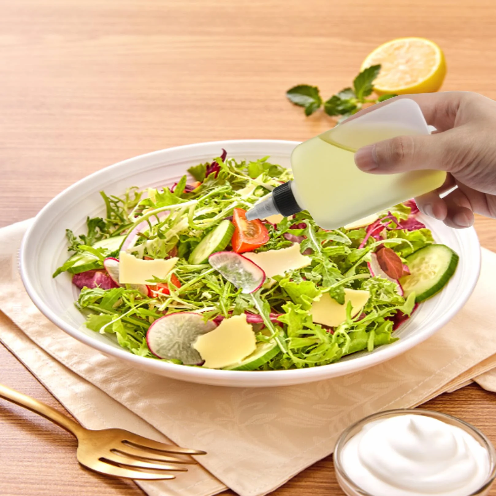 Bottiglia Squeeze Plastica con Ugello, 120 ml Dosatore Olio Cucina per Condimenti Salsa Aceto Ketchup
