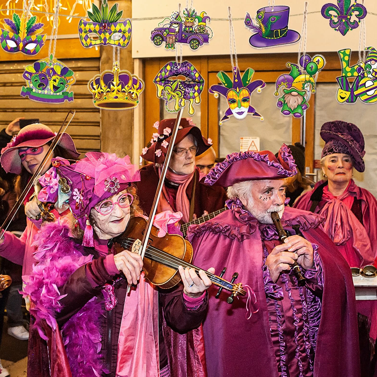 Ornamenti Pendenti Carnevale, Decorazioni Feste Mardi Gras, Maschera da Ballo Decorazione