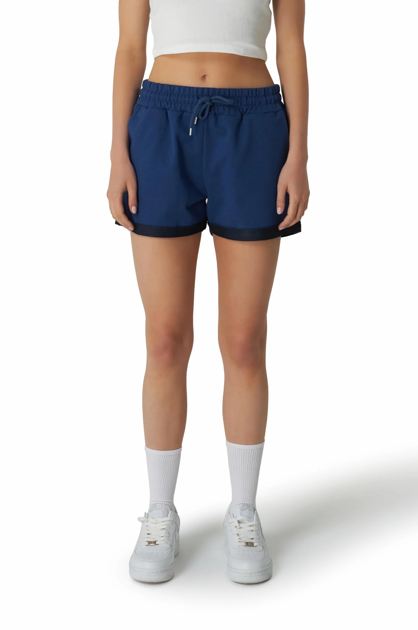 Smith & Solo Pantaloncini Sportivi da Donna in Cotone, Shorts a Vita Alta, Corti Estivi per Palestra, Jogging, Sport, Yoga e Fitness