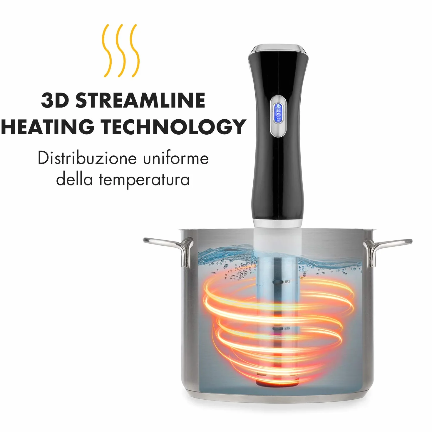 KLARSTEIN Quickstick Sous Vide Cooker 3D - Circolatore per Cottura Sous Vide, 1300W, 50-95 °C, Nero