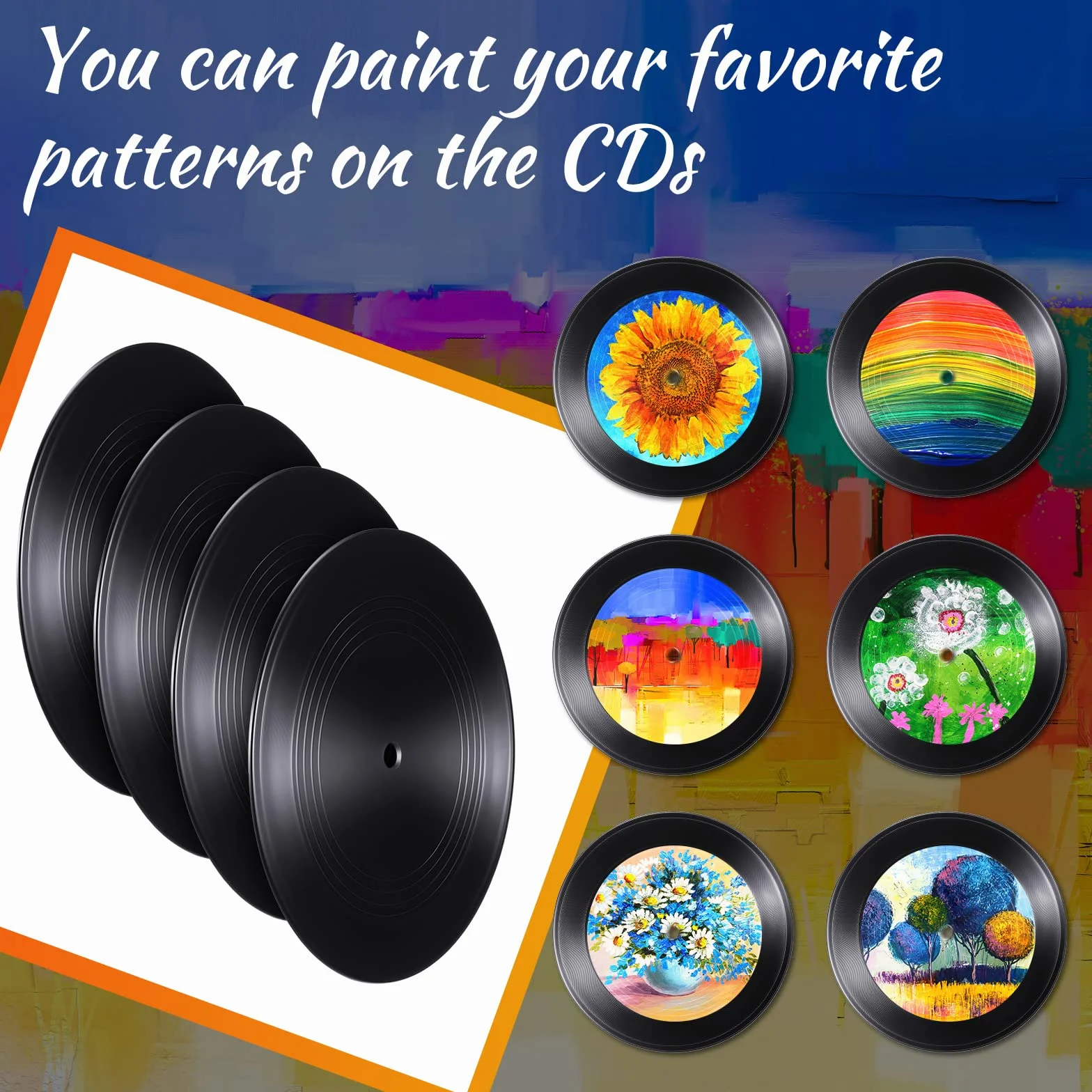 Dischi in vinile vuoti 17,8 cm nero per decorazione parete estetica indipendente