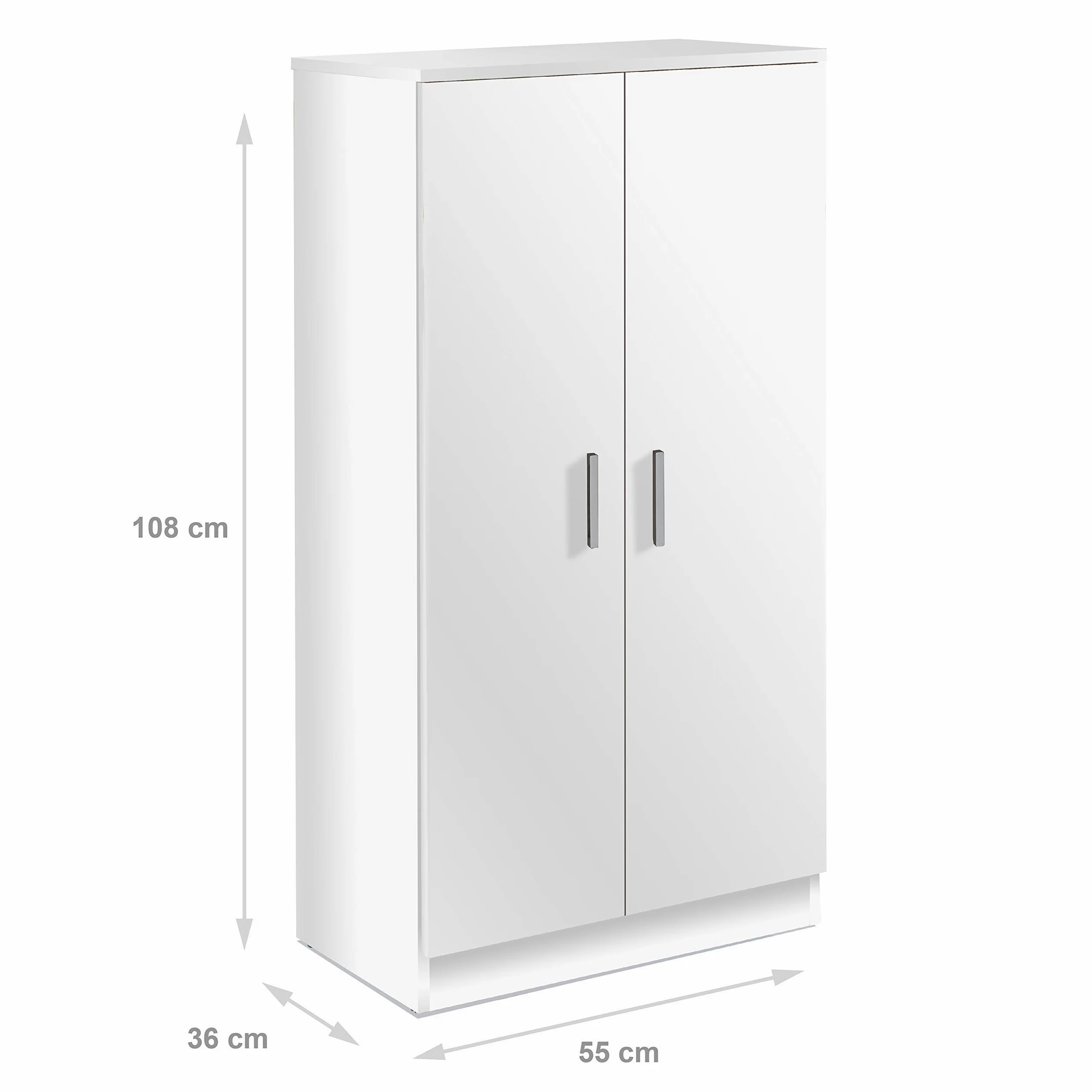 Dmora - Scarpiera Alcudia, Portascarpe salvaspazio, Scarpiera da ingresso, Armadio multiuso a 5 ripiani, 55x36h108 cm, Bianco