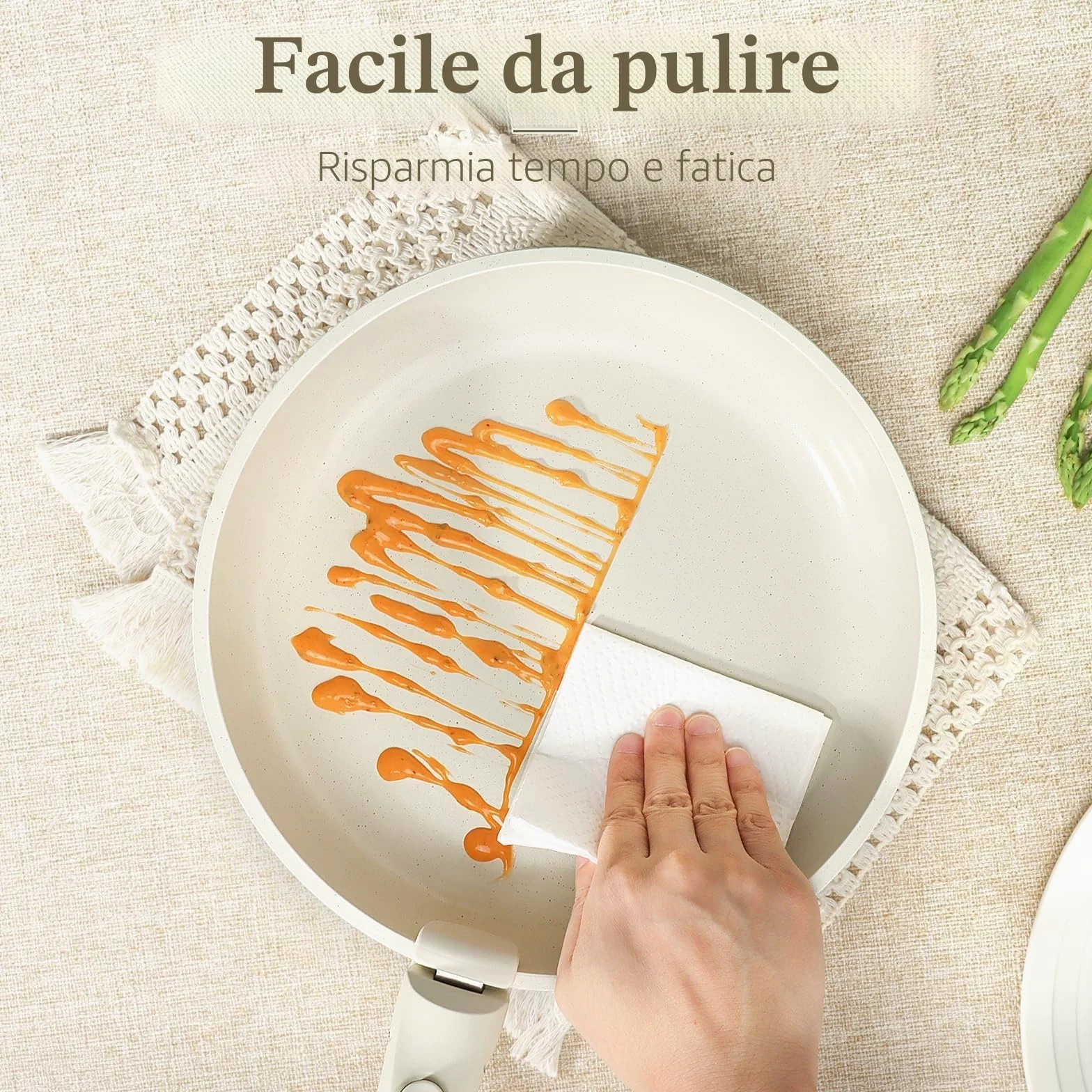 Set Di Padelle Antiaderenti GiPP Da 15 Pezzi Più per Camper, Bianco | Manico Staccabile, Compatibili Con L'Induzione, Padelle Per Friggere E Salse In Vetro, Adatto ai Fornelli a Induzione