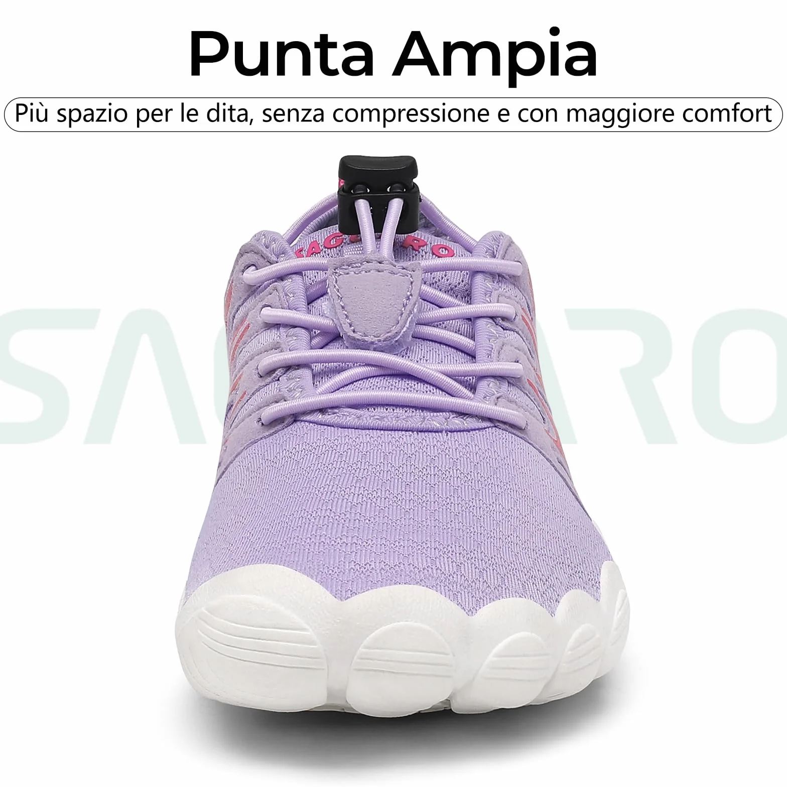 Scarpe Barefoot da Acqua per Bambino Traspiranti Asciugatura Rapida Punta Ampia Gr.25-38