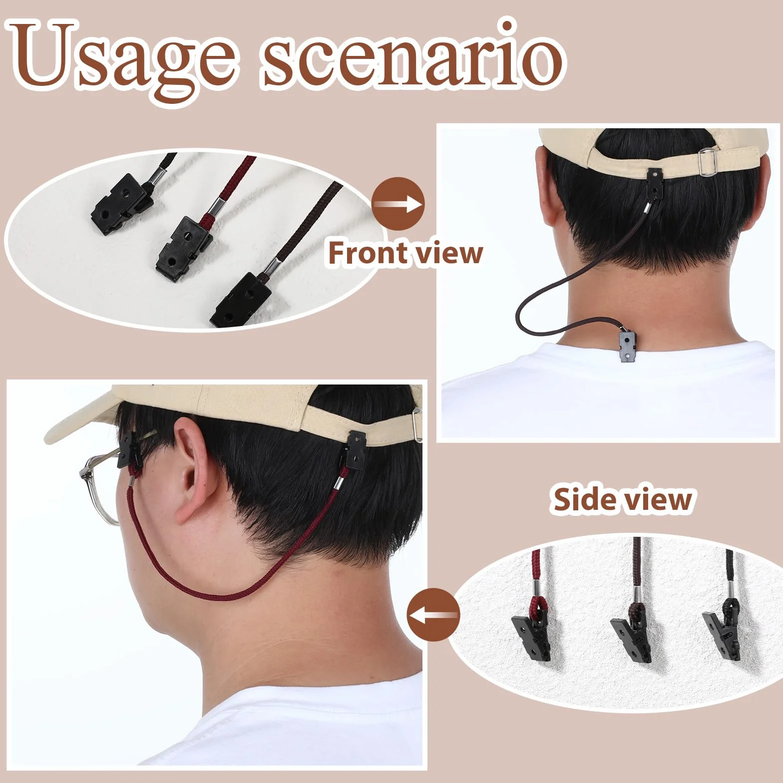 KALIONE Clip per cappello a vento clip di fissaggio per cappelli antivento clip per cinghia clip regolabili con corde cappelli anti vento clip clip per cappuccio per corsa escursionismo campeggio