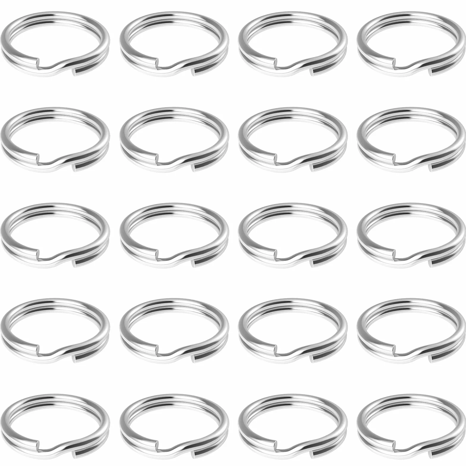 Uniclife Confezione da 100 Mini Anelli Portachiavi da 20 mm Con Doppi Anelli Piccoli di Metallo - Connettori per Gioielli, Collane, Bracciali, Orecchini, Artigianato, Ornamenti e Arti Fai da Te