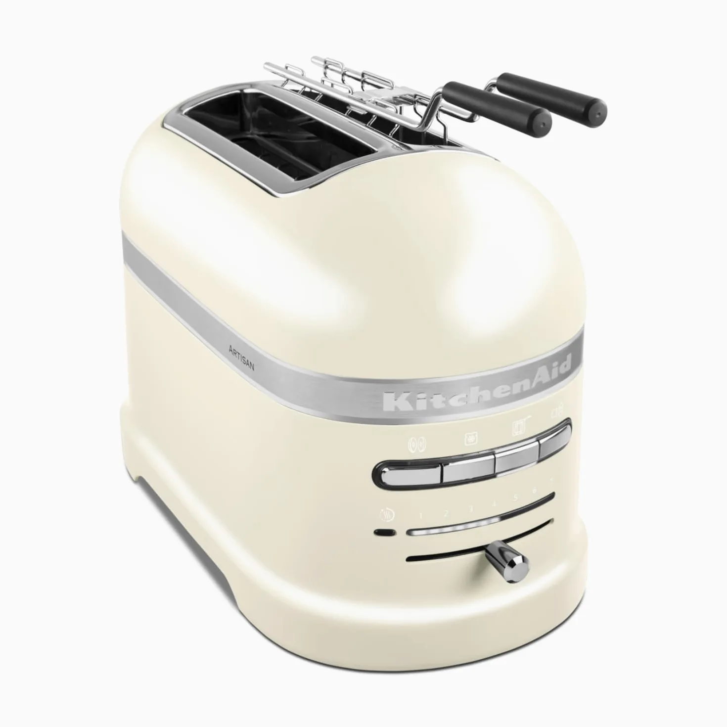 Kitchenaid tostapane - Artisan - Toaster 2 fette con scomparti extra-large e pinze autocentranti - Macchina per Toast con 7 Livelli di Doratura - Retro - Crema