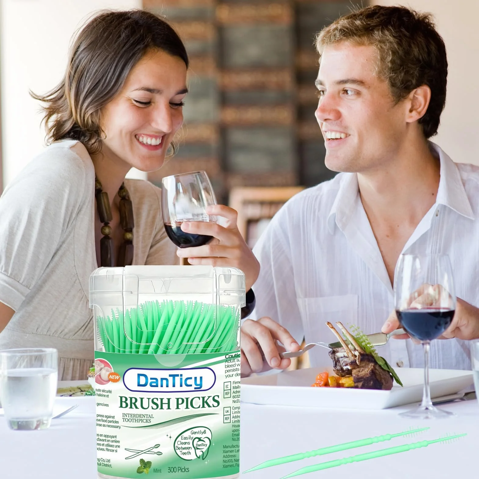Stuzzicadenti Aromatizzati alla Menta con Setole Morbide 900 Pezzi (Confezione da 3) per Rimuovere Placca