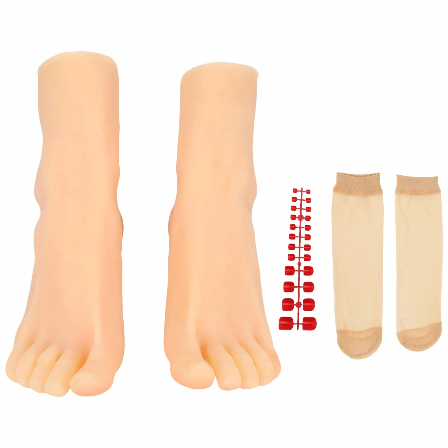 Piedini in Silicone Realistici con Osso Incorporato, Piede Finto Manichino Femminile Grandezza Naturale